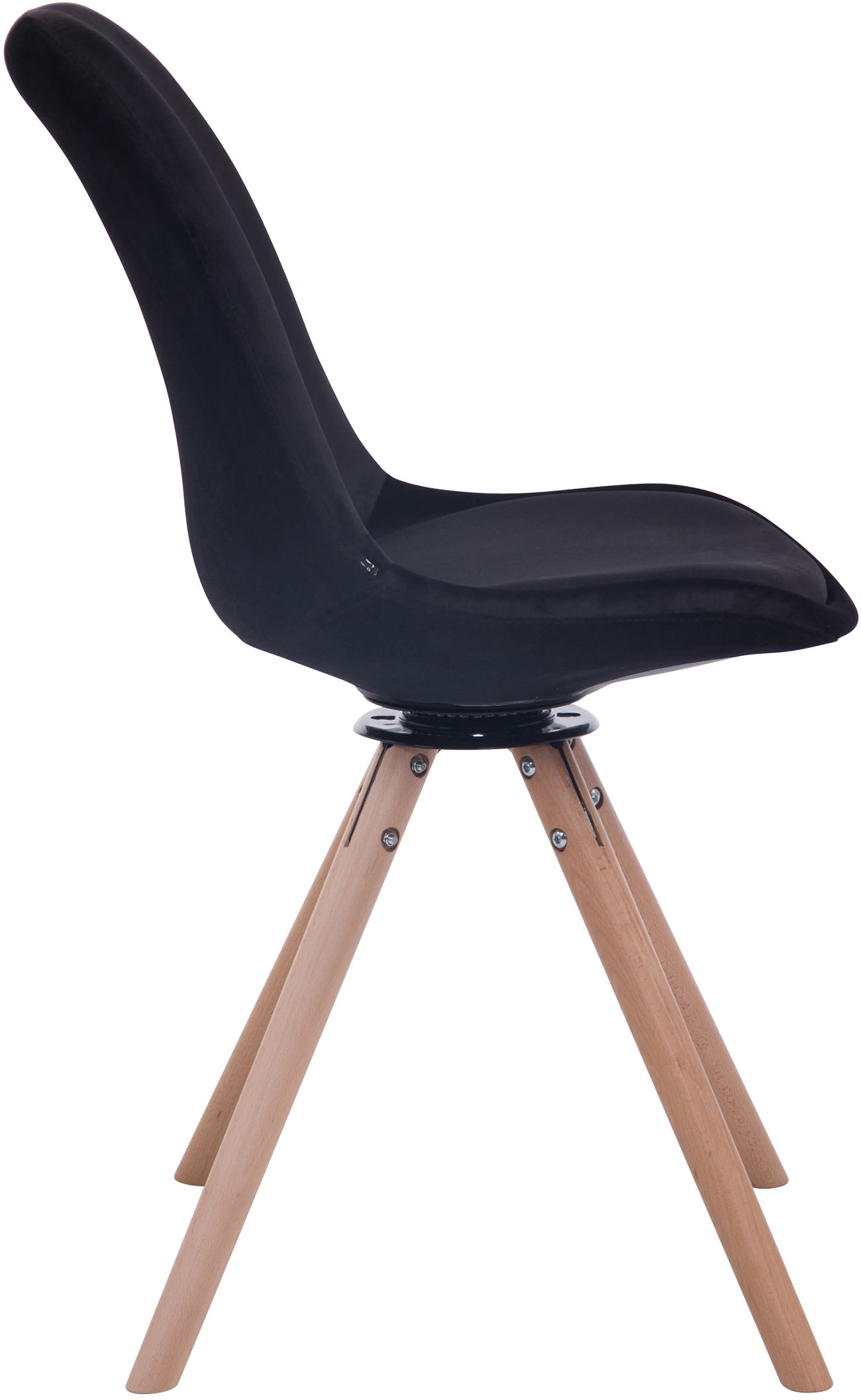 Chaise de salle à manger Troyes Pivotant en velours avec piétement rond