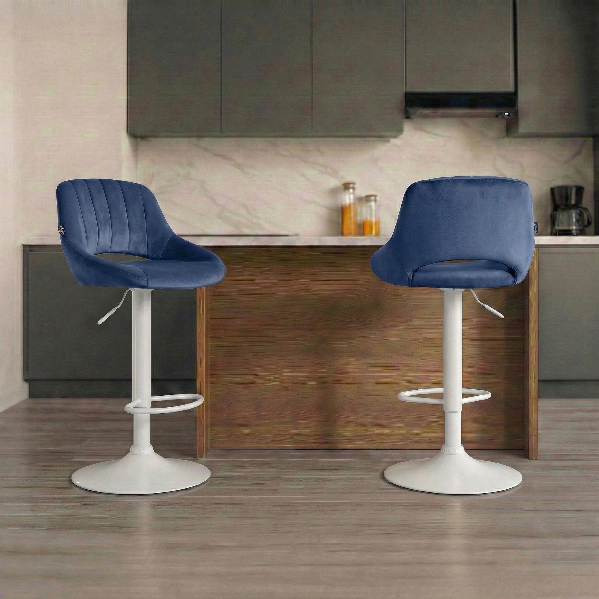 Lot de 2 tabourets de bar Milet en velours