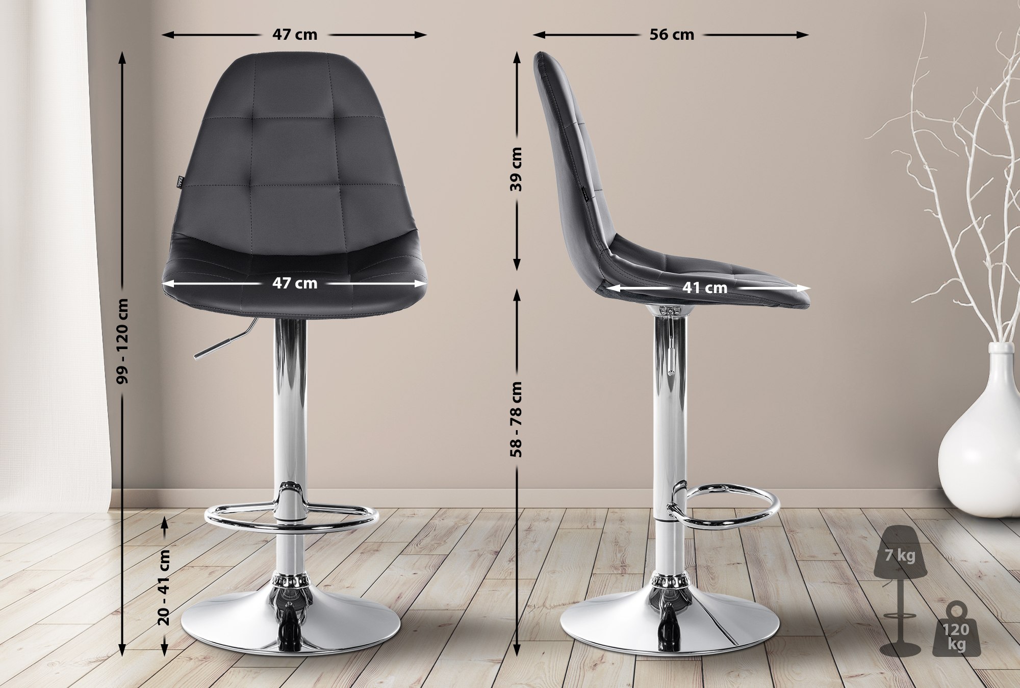 Tabouret de bar Elmore similicuir