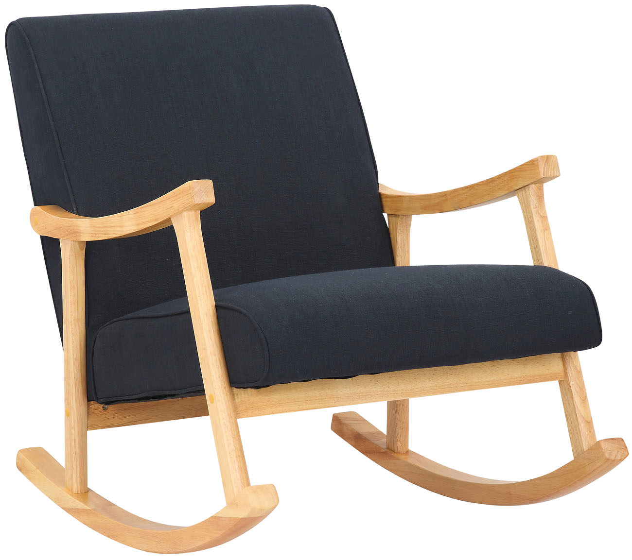 Chaise a bascule Morelia en tissu avec pieds nature