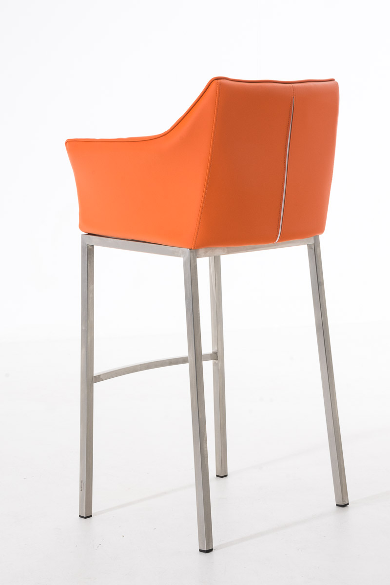 Tabouret de bar Damaso en similicuir avec piétement quatre pieds