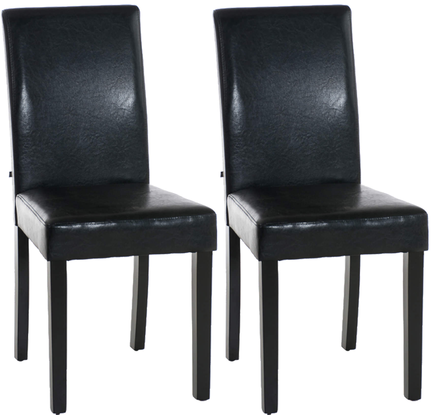 Lot de 2 Chaises de salle à manger Ina similicuir avec pieds en Bois