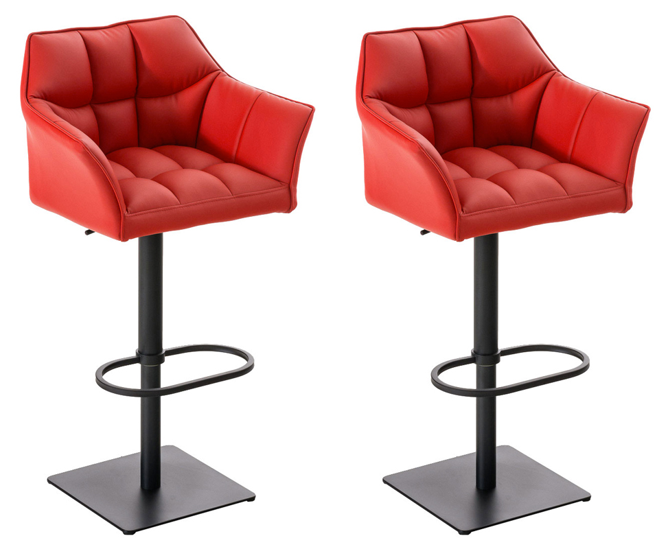 Lot de 2 tabourets de bar Damaso en similicuir