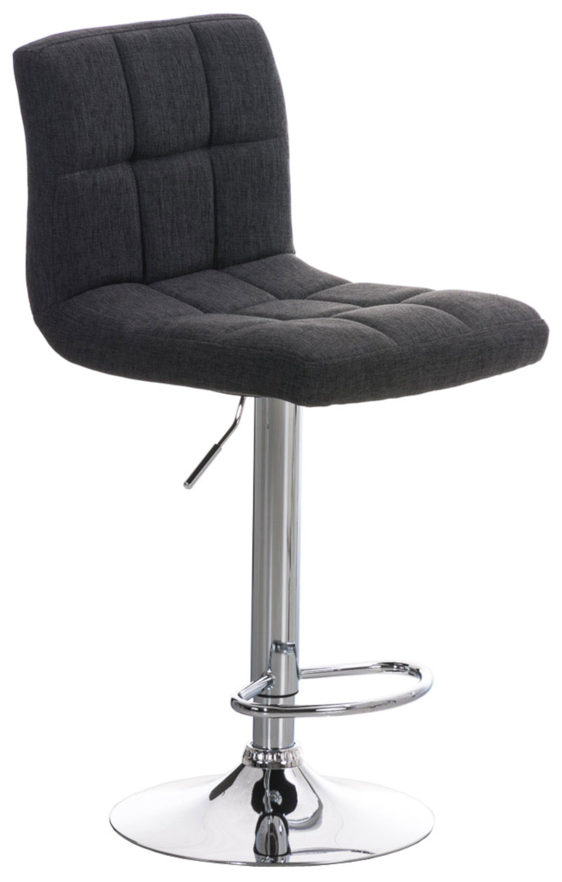 Lot de 2 Tabourets de bar Peru en Tissu Piètement Métal Pivotant et Ajustable