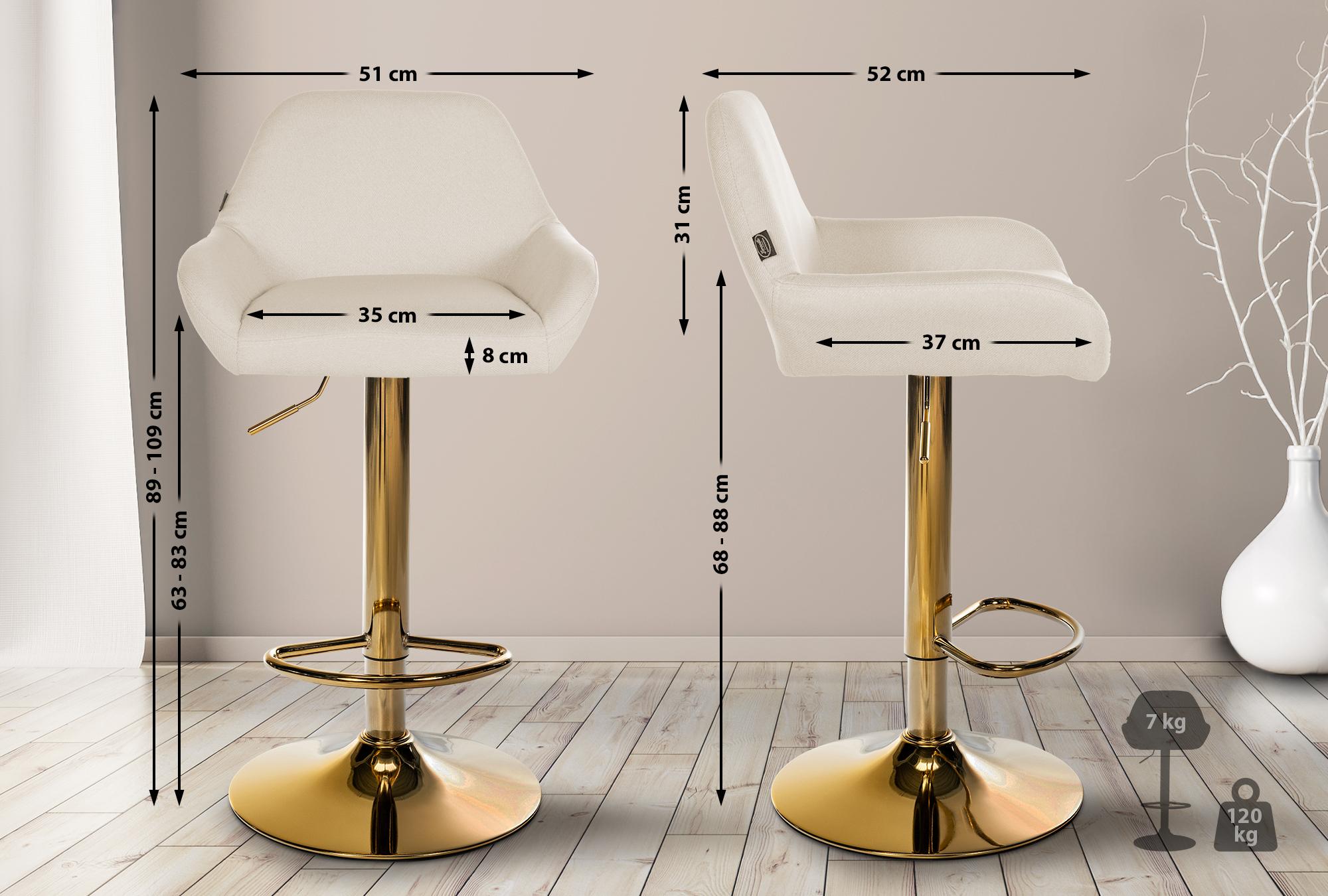 Tabouret de bar Braga Gold Tissu