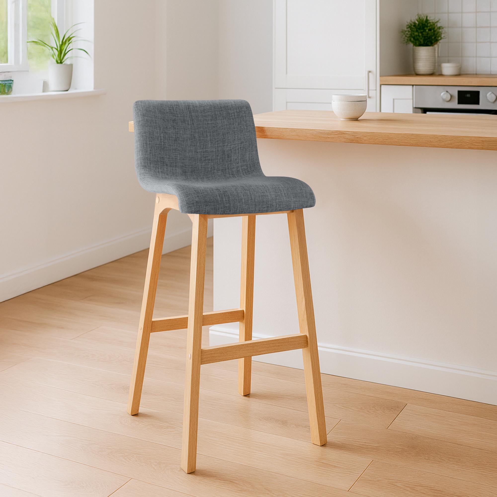 Tabouret de Bar Hover Tissu Piètement Quatre pieds Natura