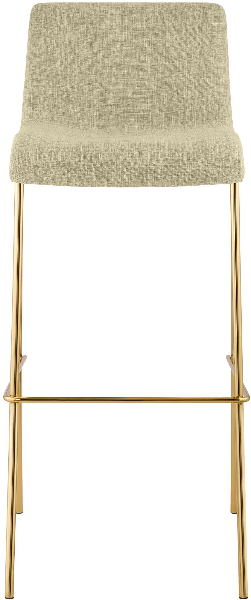 Lot de 2 Tabourets de bar Hover en tissu, piètement quatre pieds doré