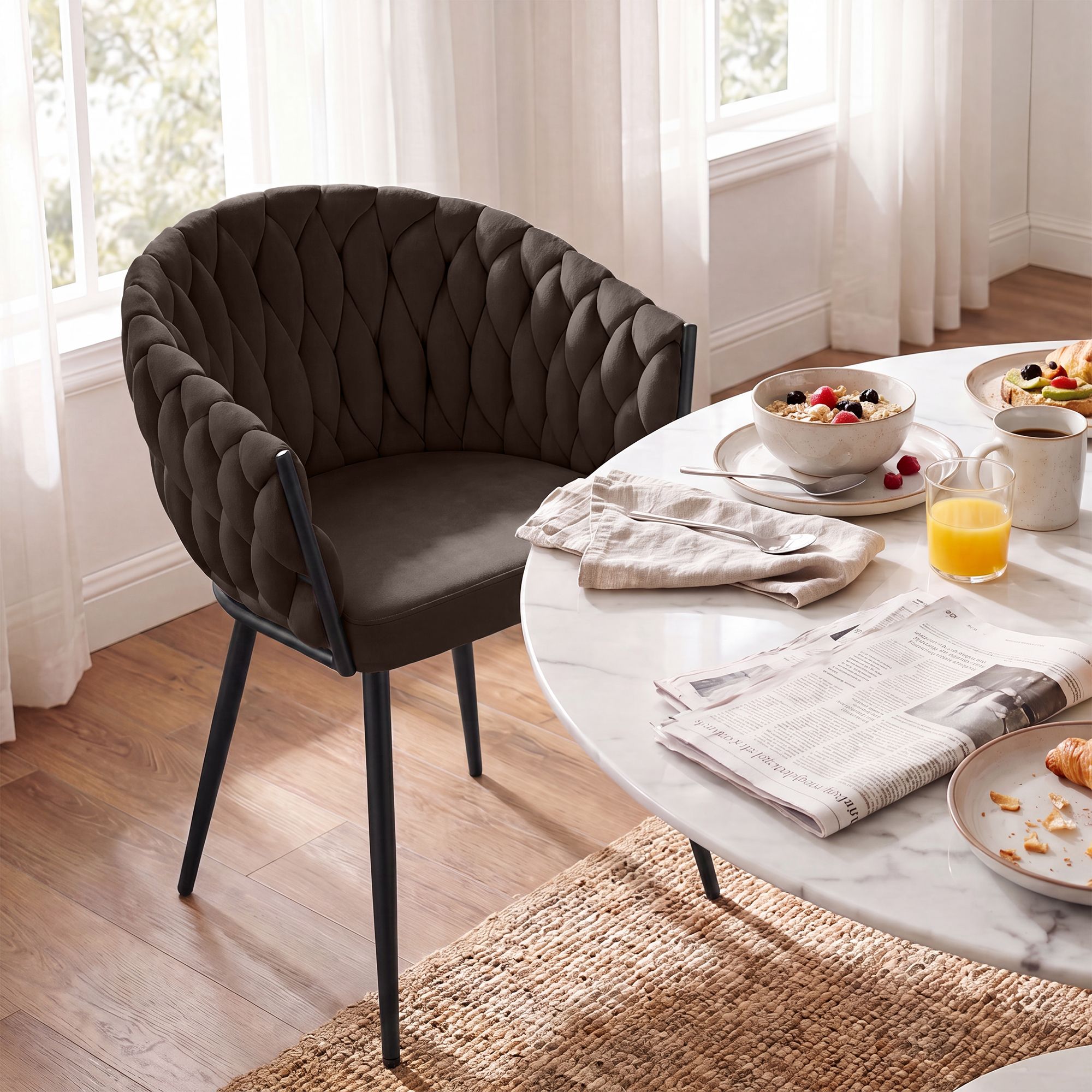 Chaise de salle a manger Molise velours