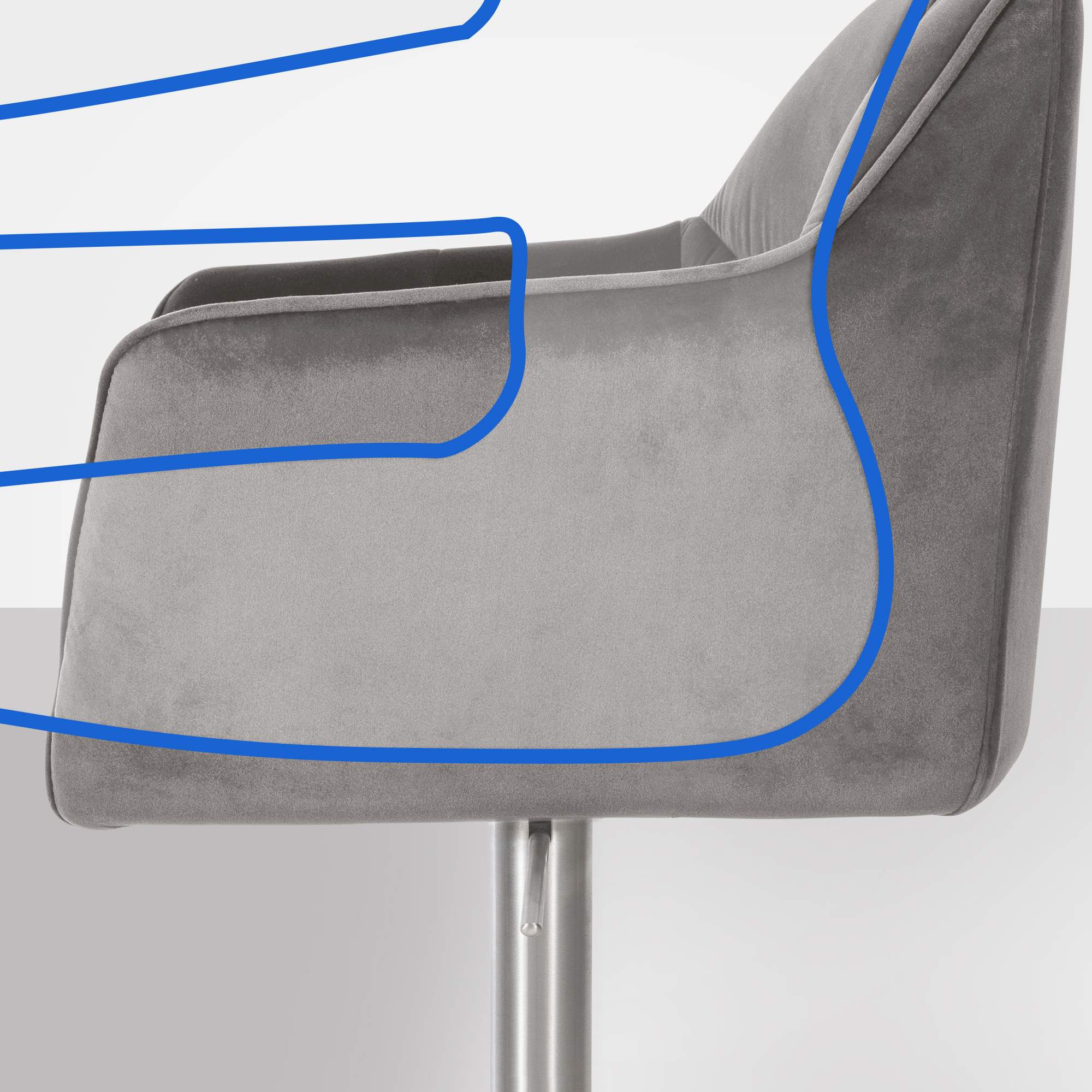 Tabouret de bar Damaso avec revetement en velours