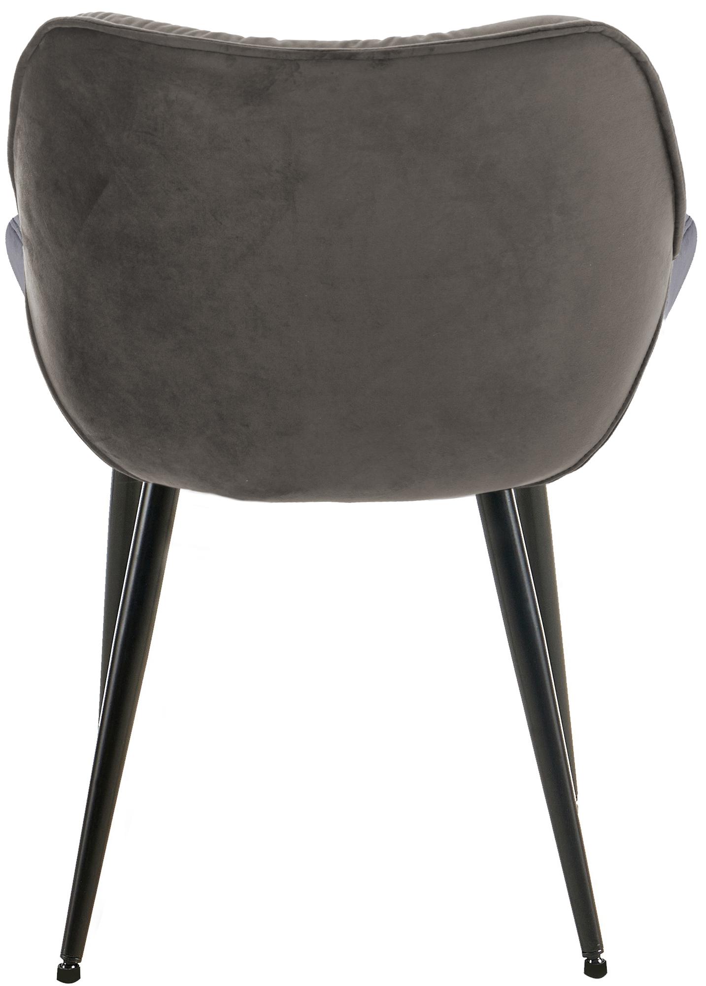 Lot de 4 Chaises de salle à manger Tanna en Velours Piètement en Métal noir