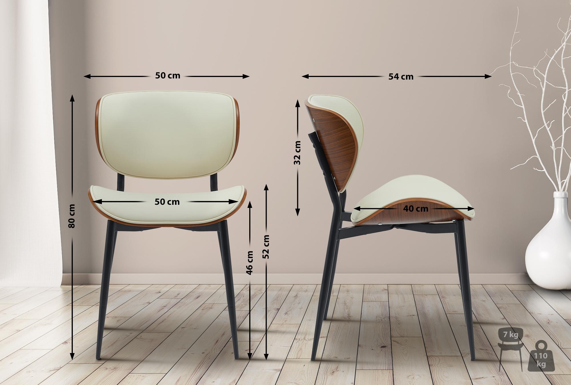 Chaise Enid habillée de similicuir ou de tissu