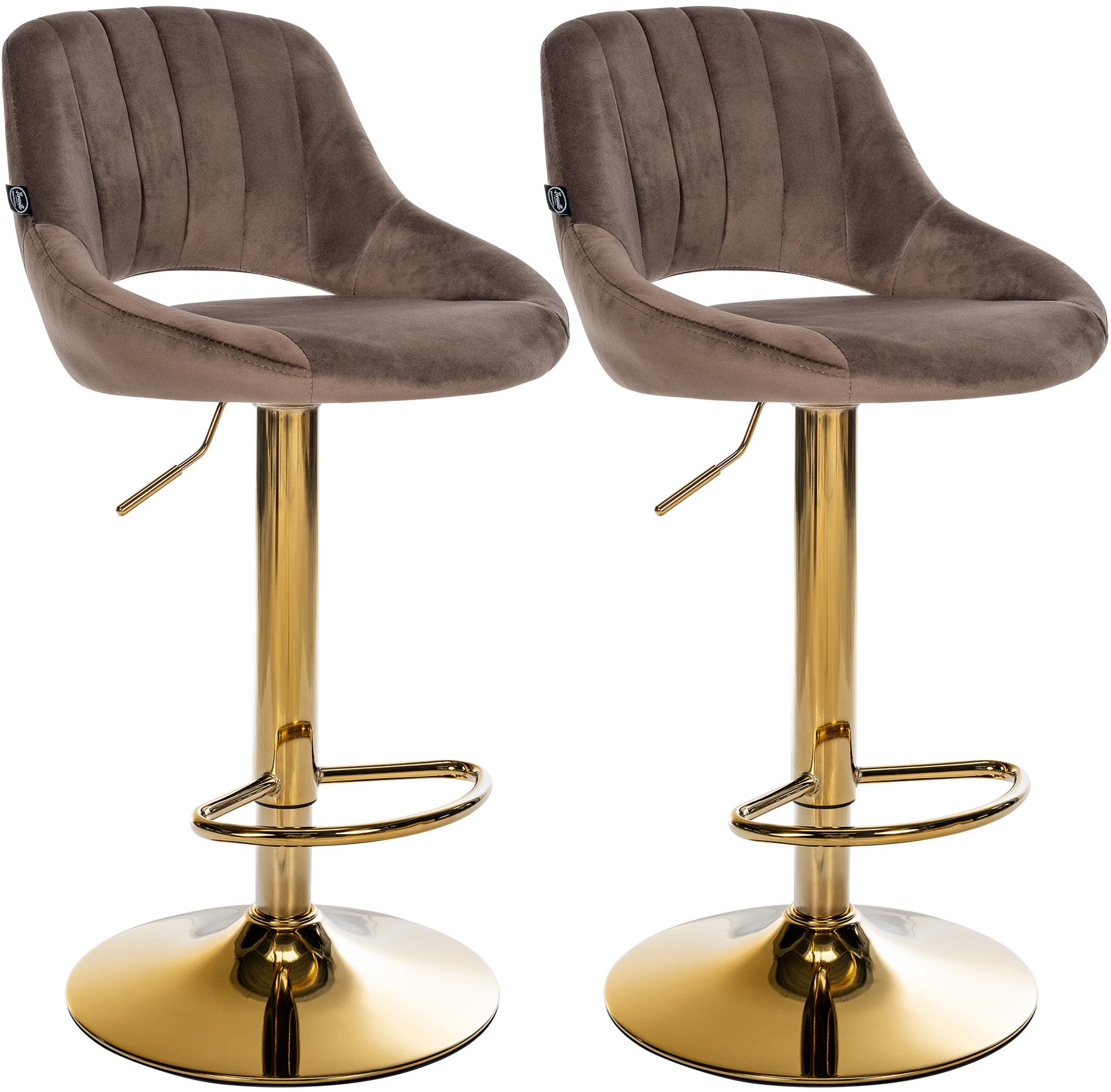 Lot de 2 tabourets de bar Milet en velours