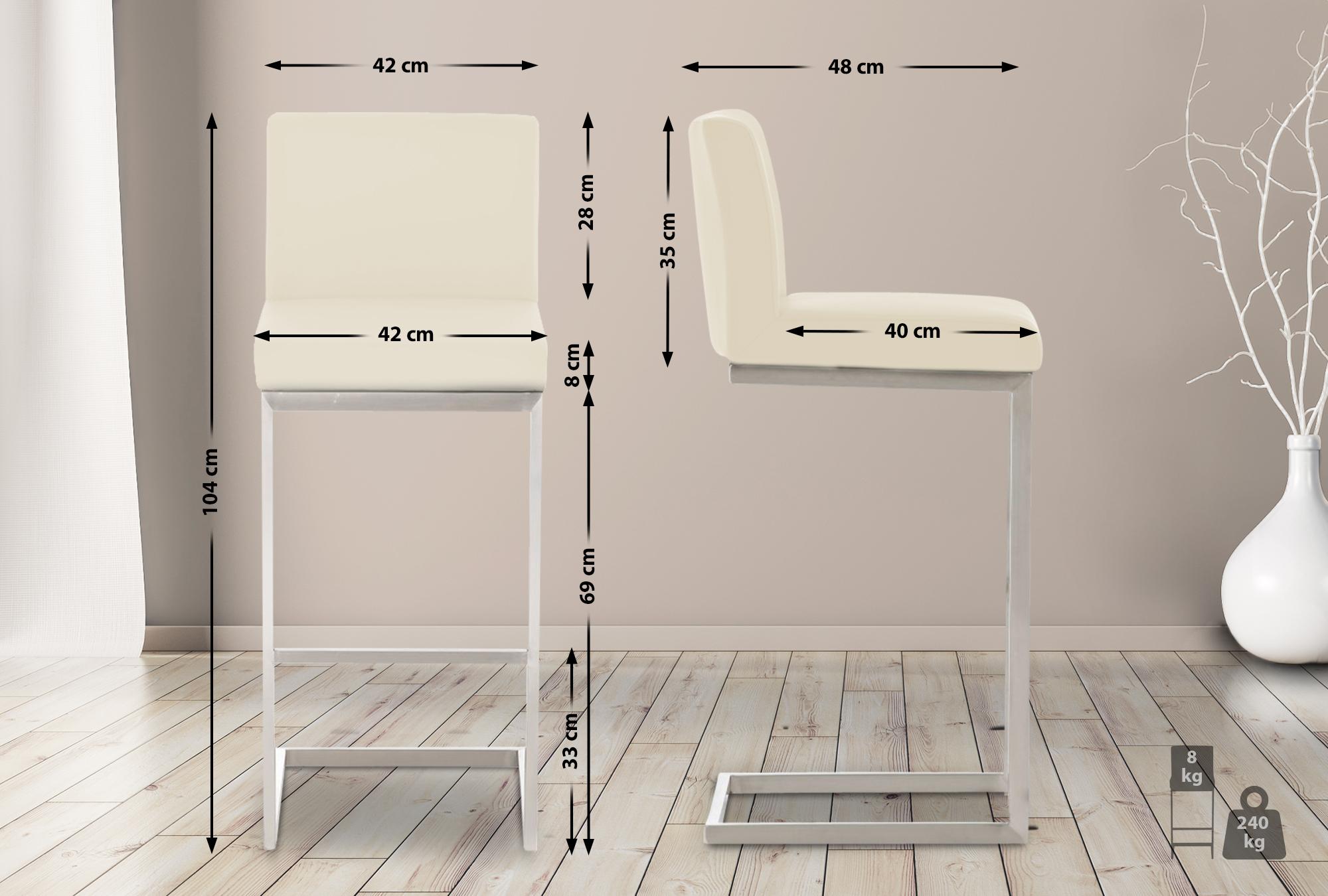 Tabouret de bar Paros en similicuir