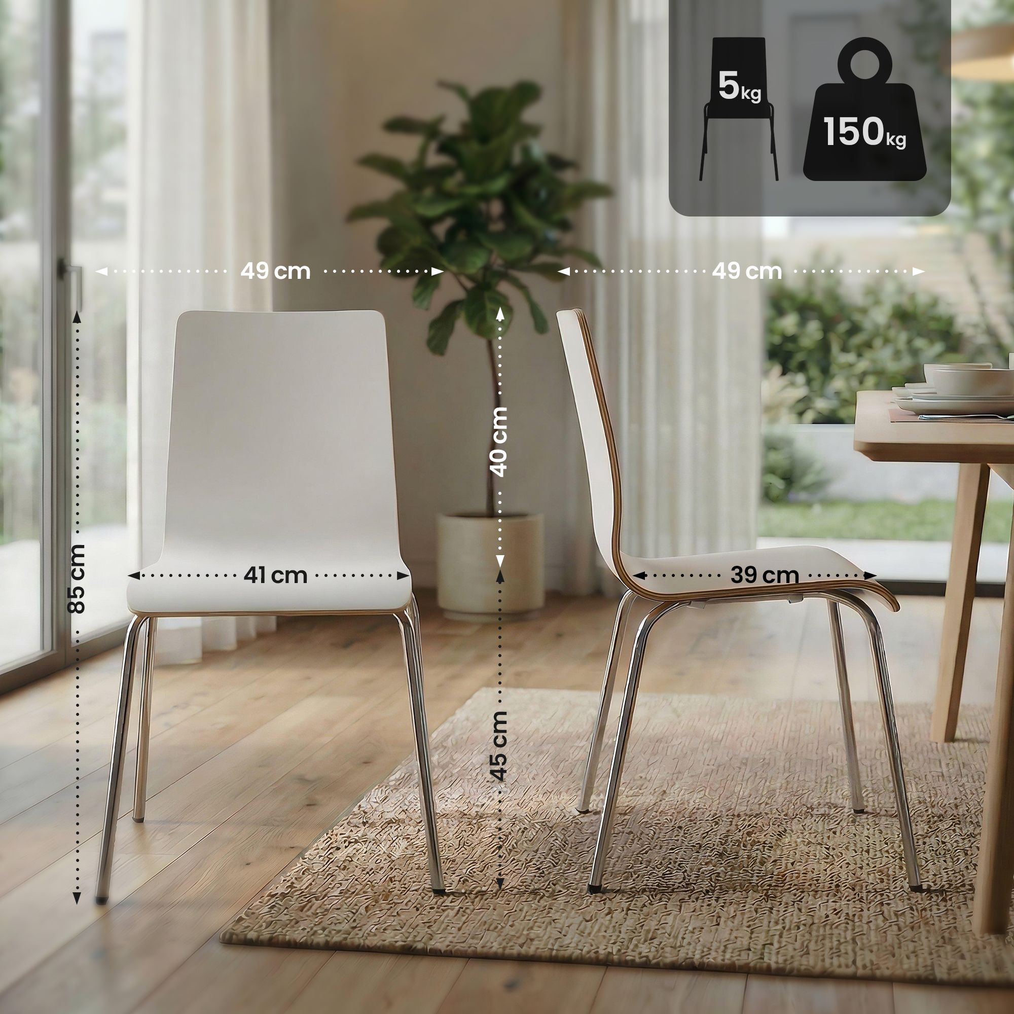 Lot de 4 chaises empilables Gahanna