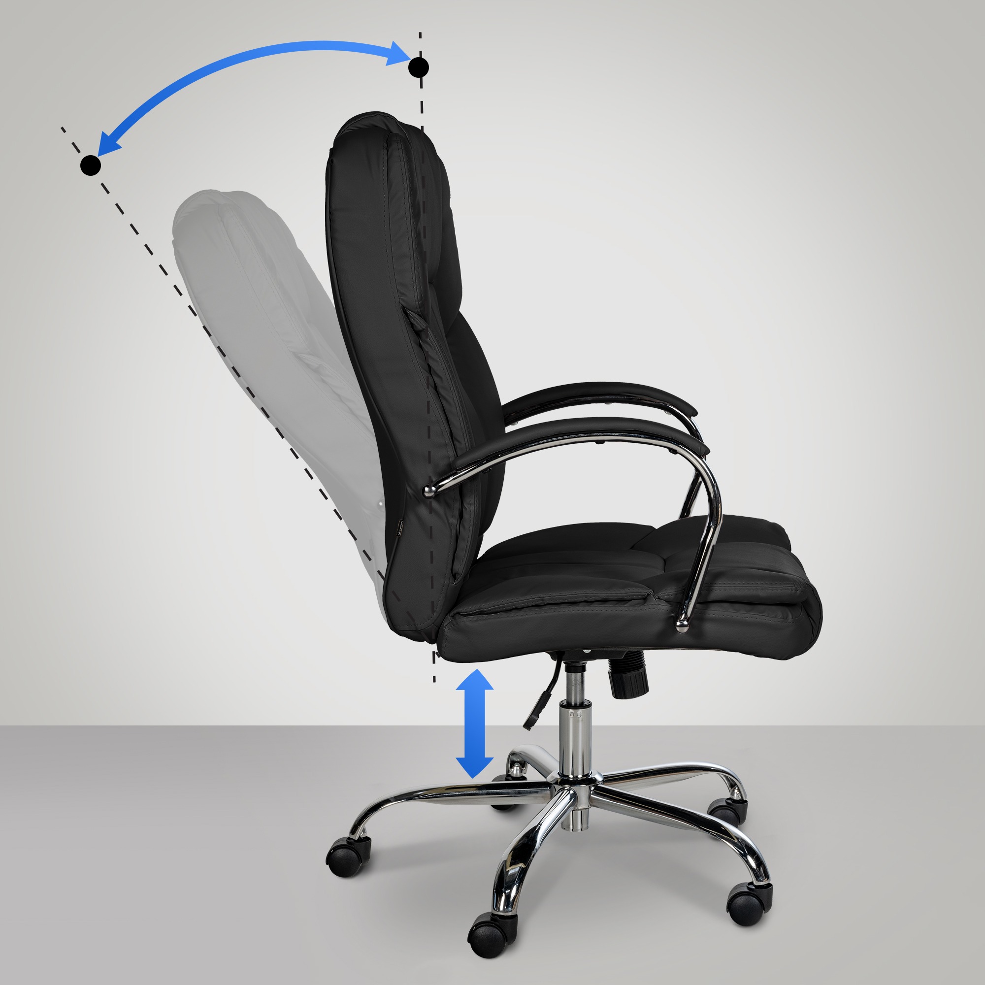 Fauteuil de bureau XXL Xanthos en Similicuir avec une  capacité de charge de 210 kg