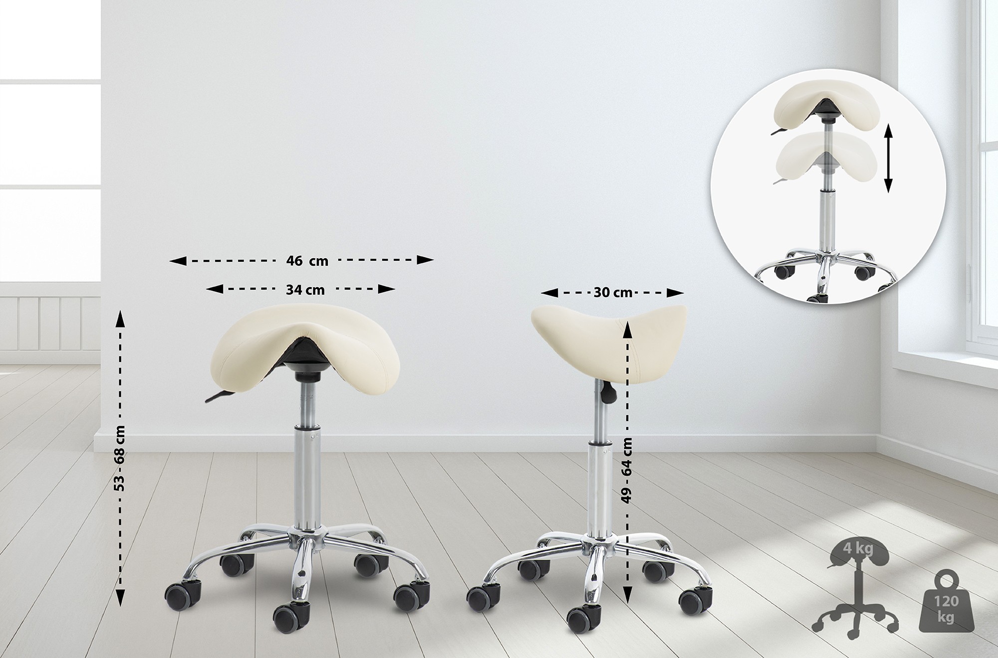 Tabouret de travail Reno similicuir