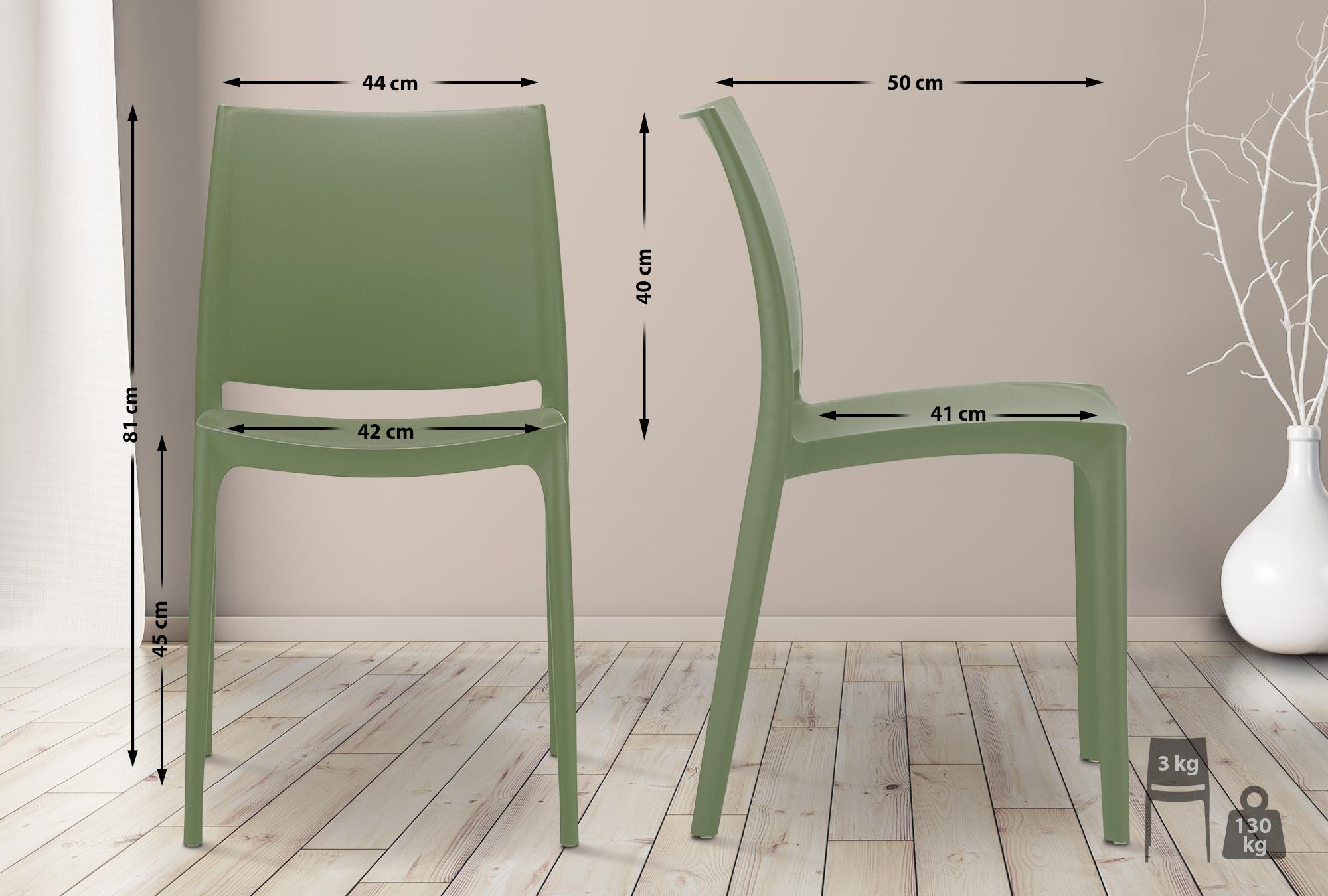 Lot de 2 chaises de jardin empilables Maya en plastique