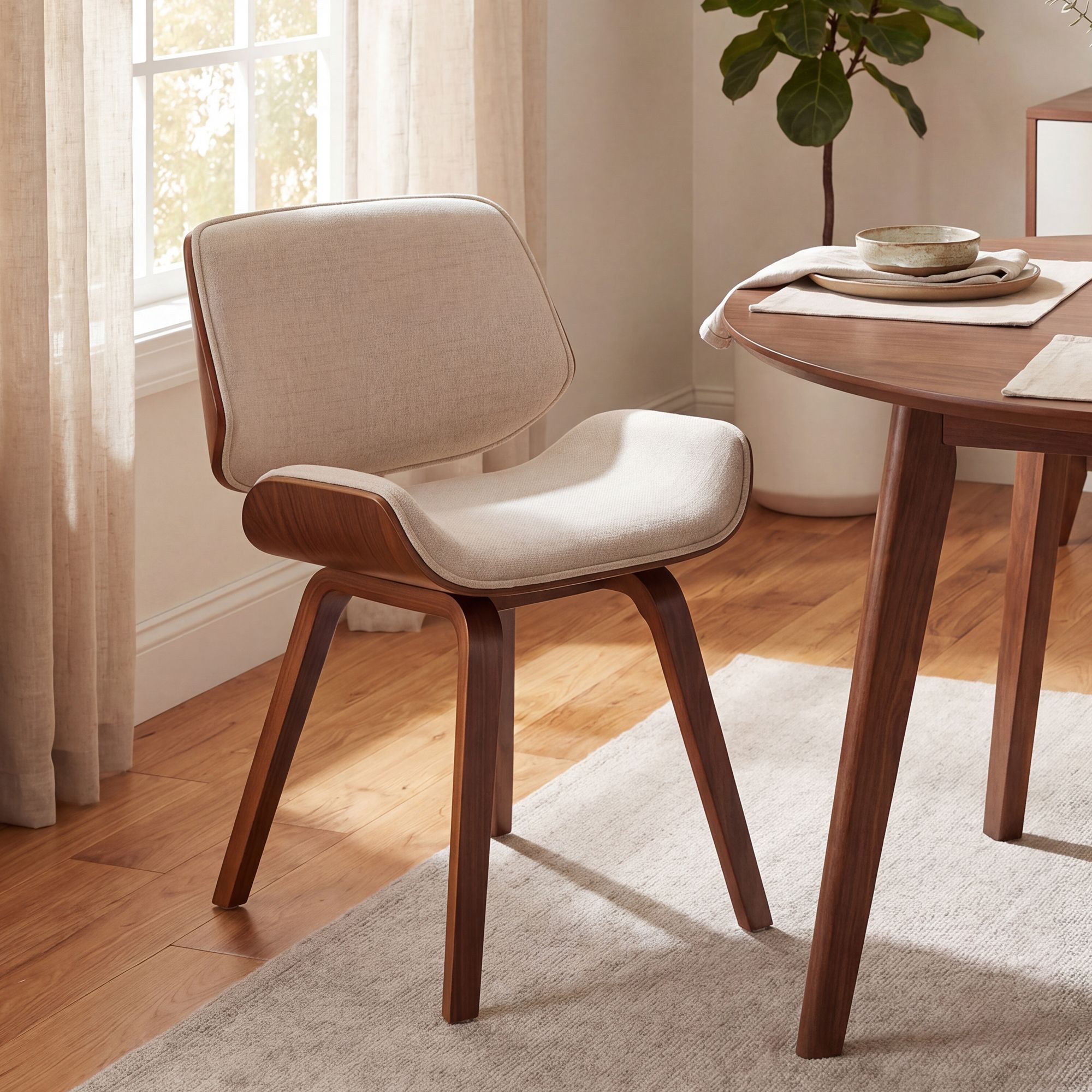 Chaises de salle a manger Beverley lot de 2 en tissu