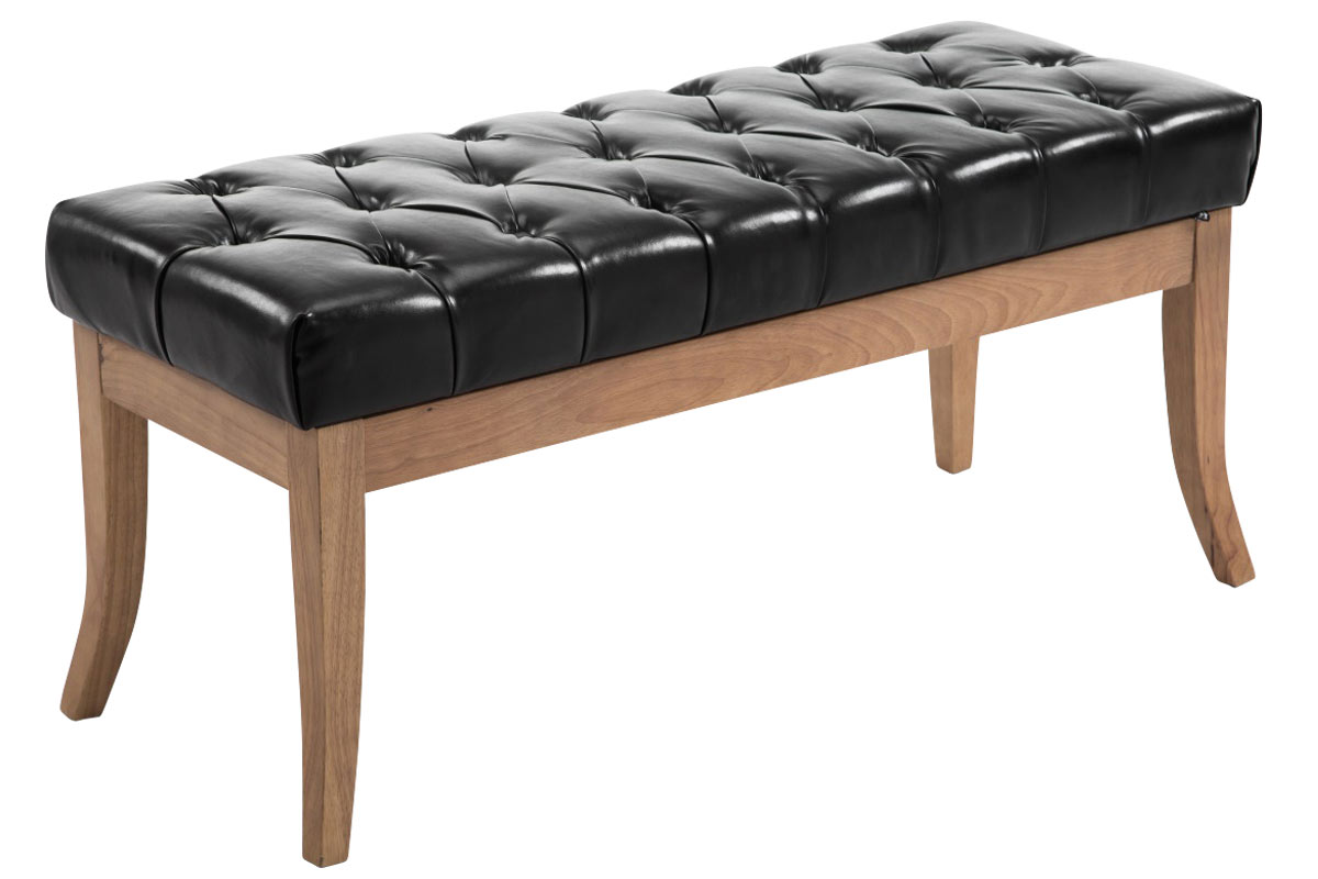 Banc Ramses similicuir antique clair