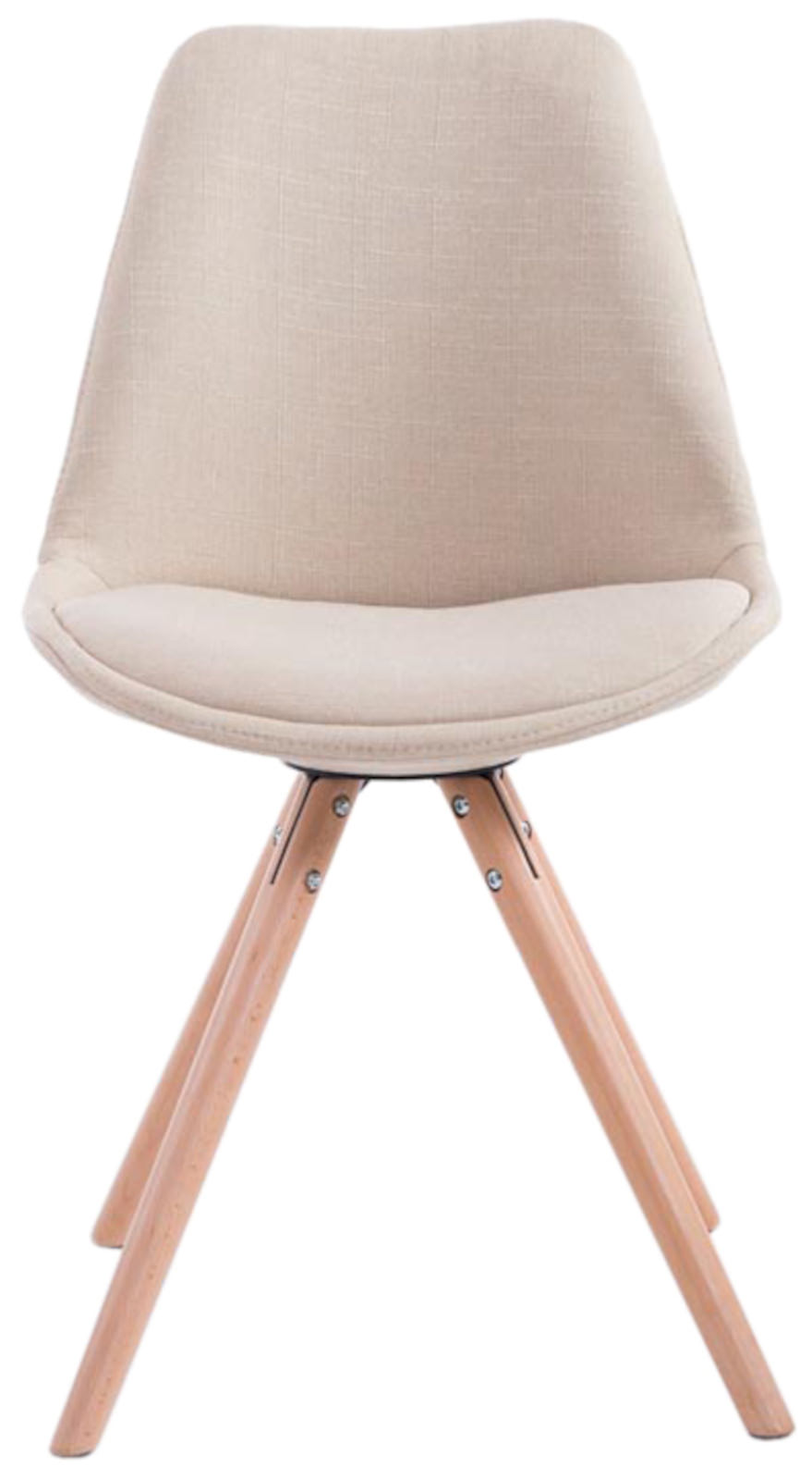 Lot de 4 Chaises de salle à manger Toulouse Tissu Pieds ronds bois