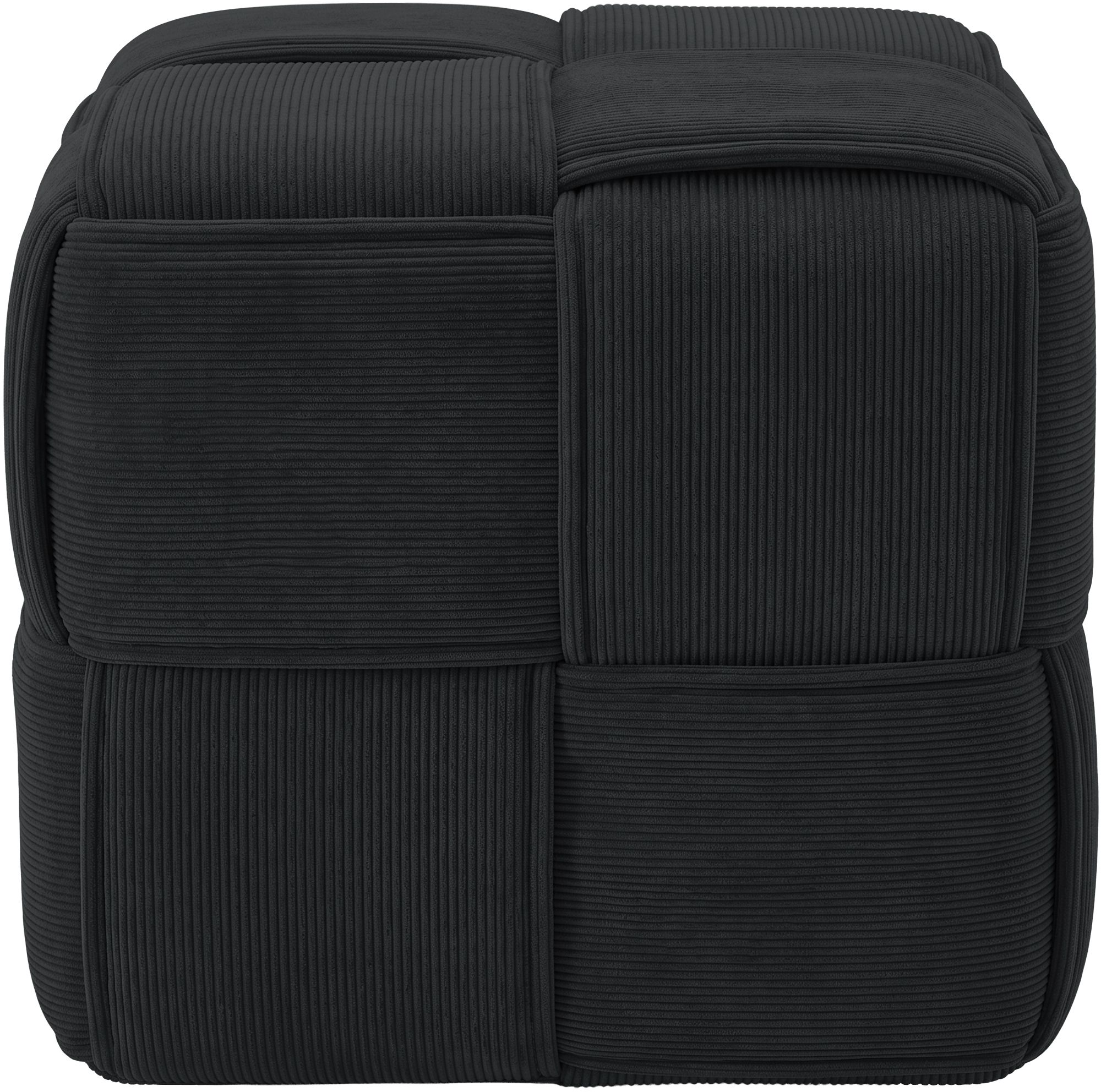 Pouf Forinta en velours côtelé