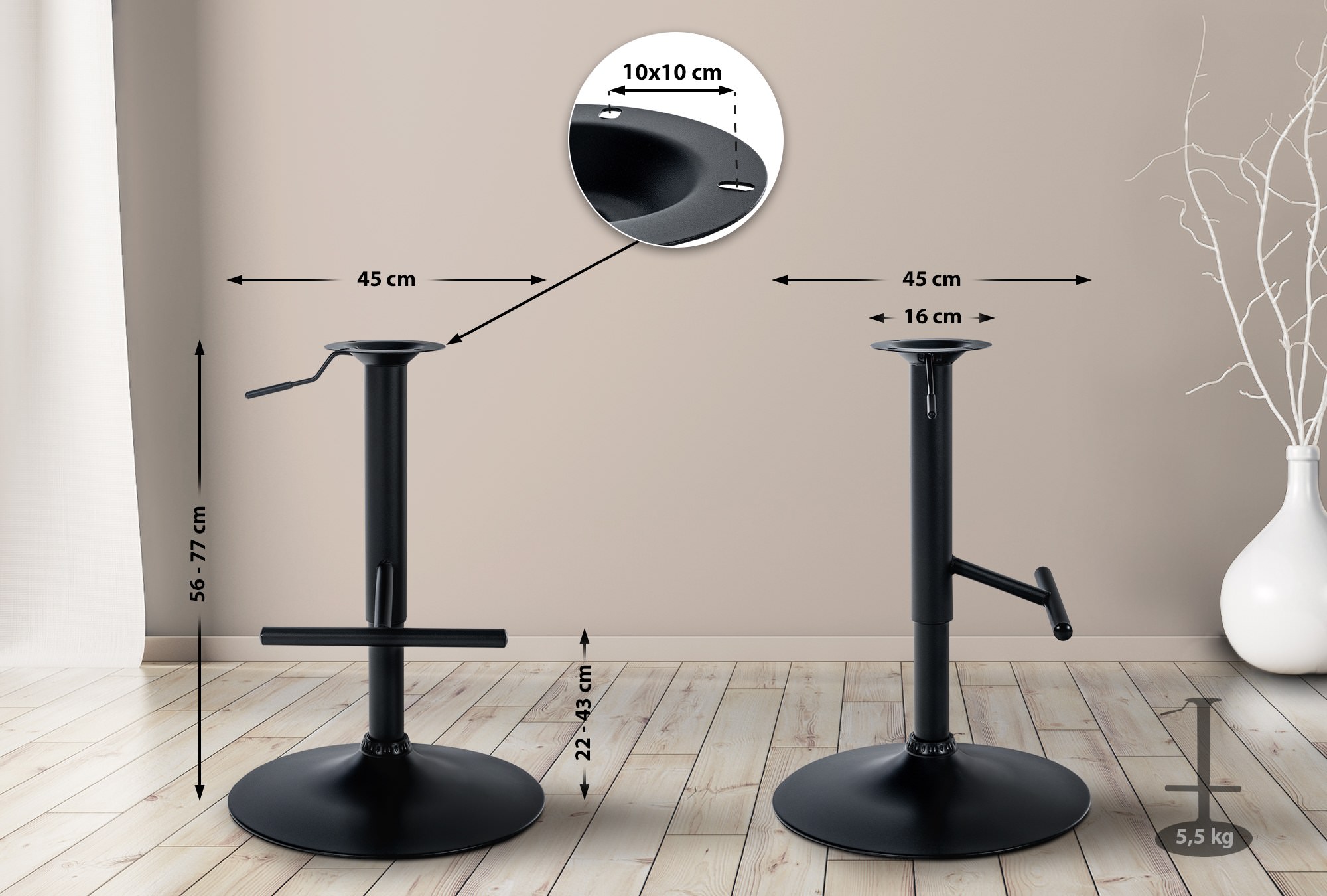 Support de rechange pour tabouret de bar