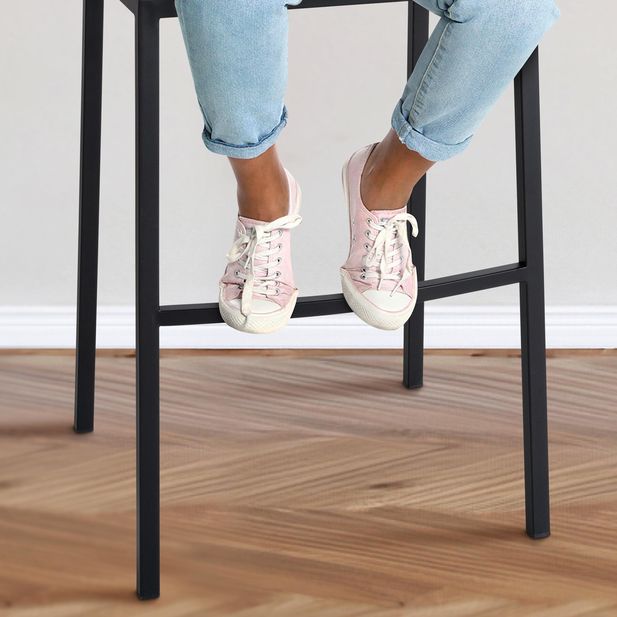 Lot de 2 tabourets de bar Damaso en tissu avec piètement à quatre pieds