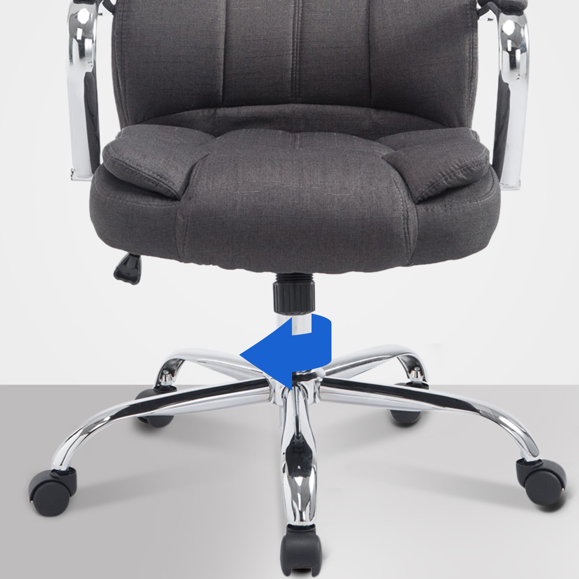 Fauteuil de bureau XXL Xanthos en Tissu capacité de charge de 210 kg
