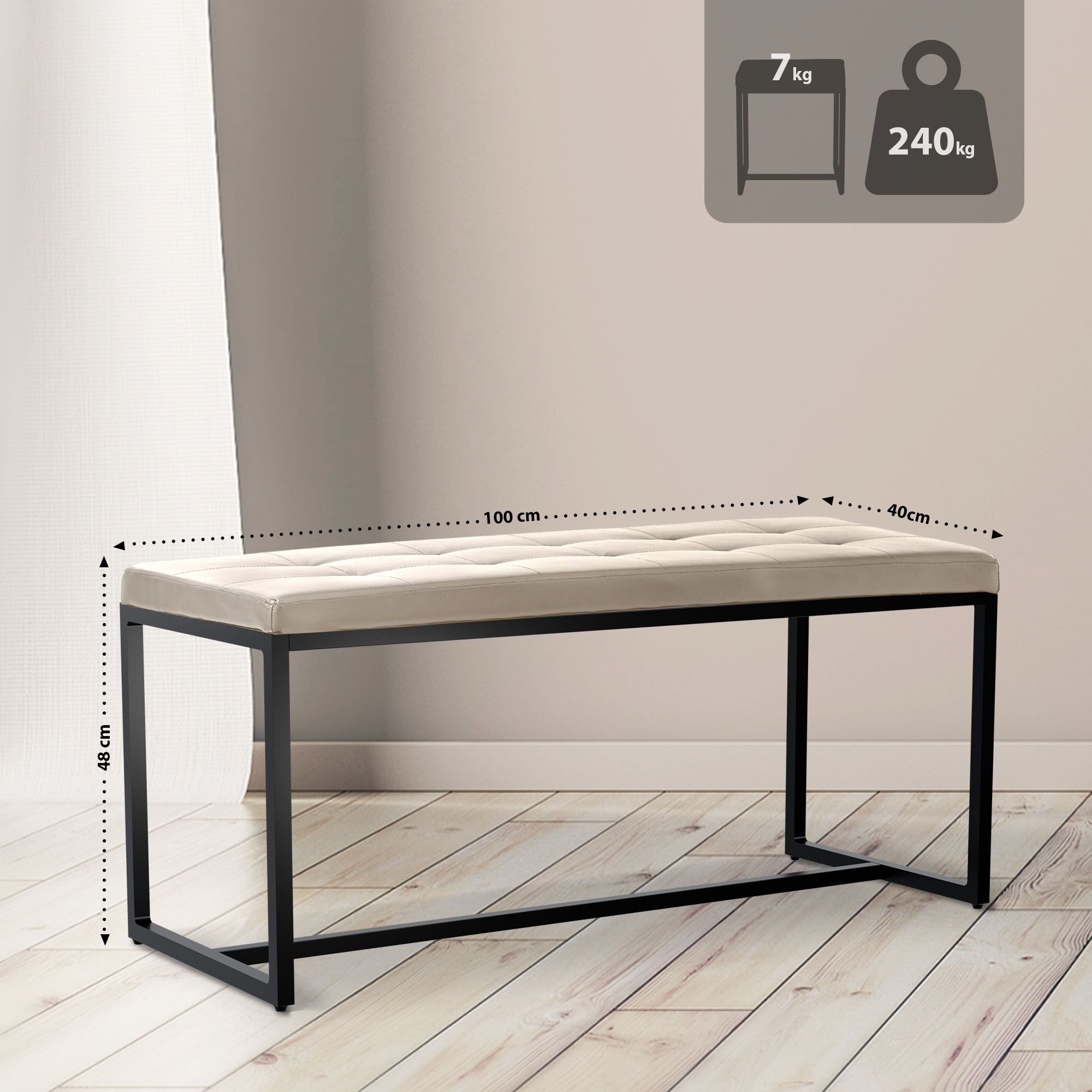 Banc Barci avec structure noire