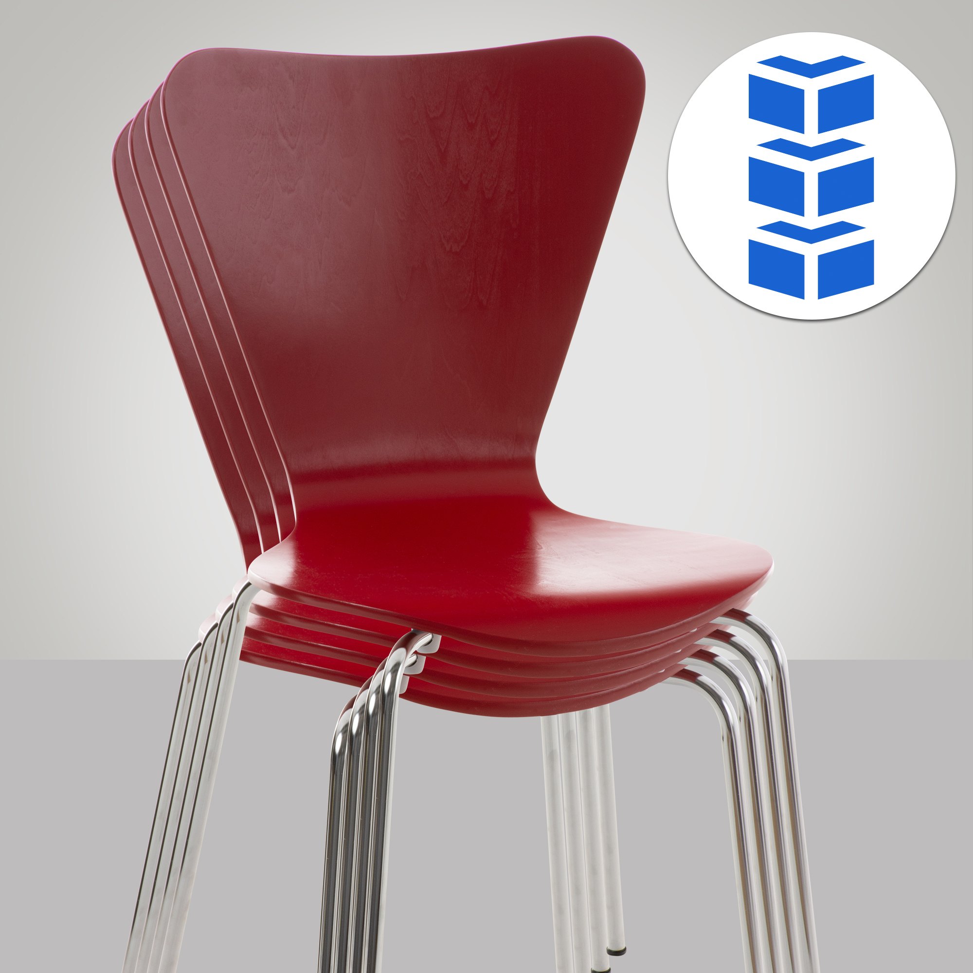 Lot de 4 chaises empilables Calisto