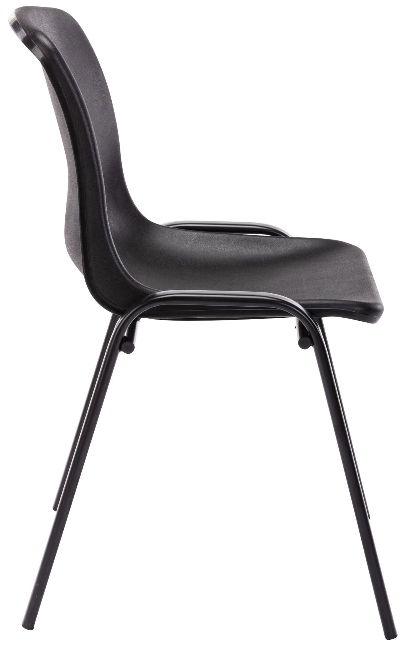 Lot de 4 chaises empilables Nowra avec assise en plastique et Pieds en métal noir mat