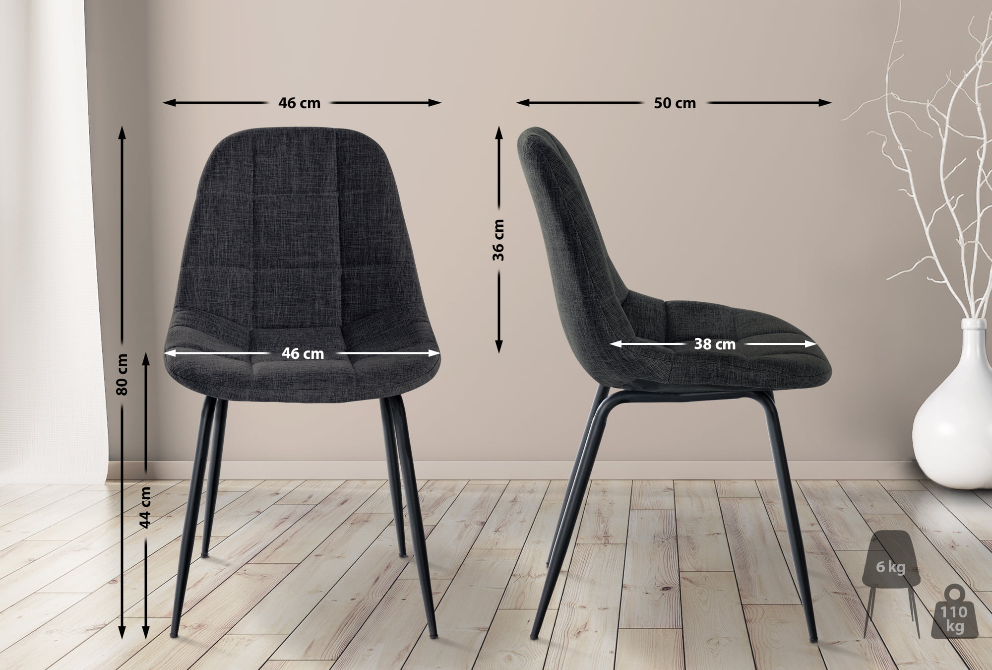 Lot de 2 chaises Tom