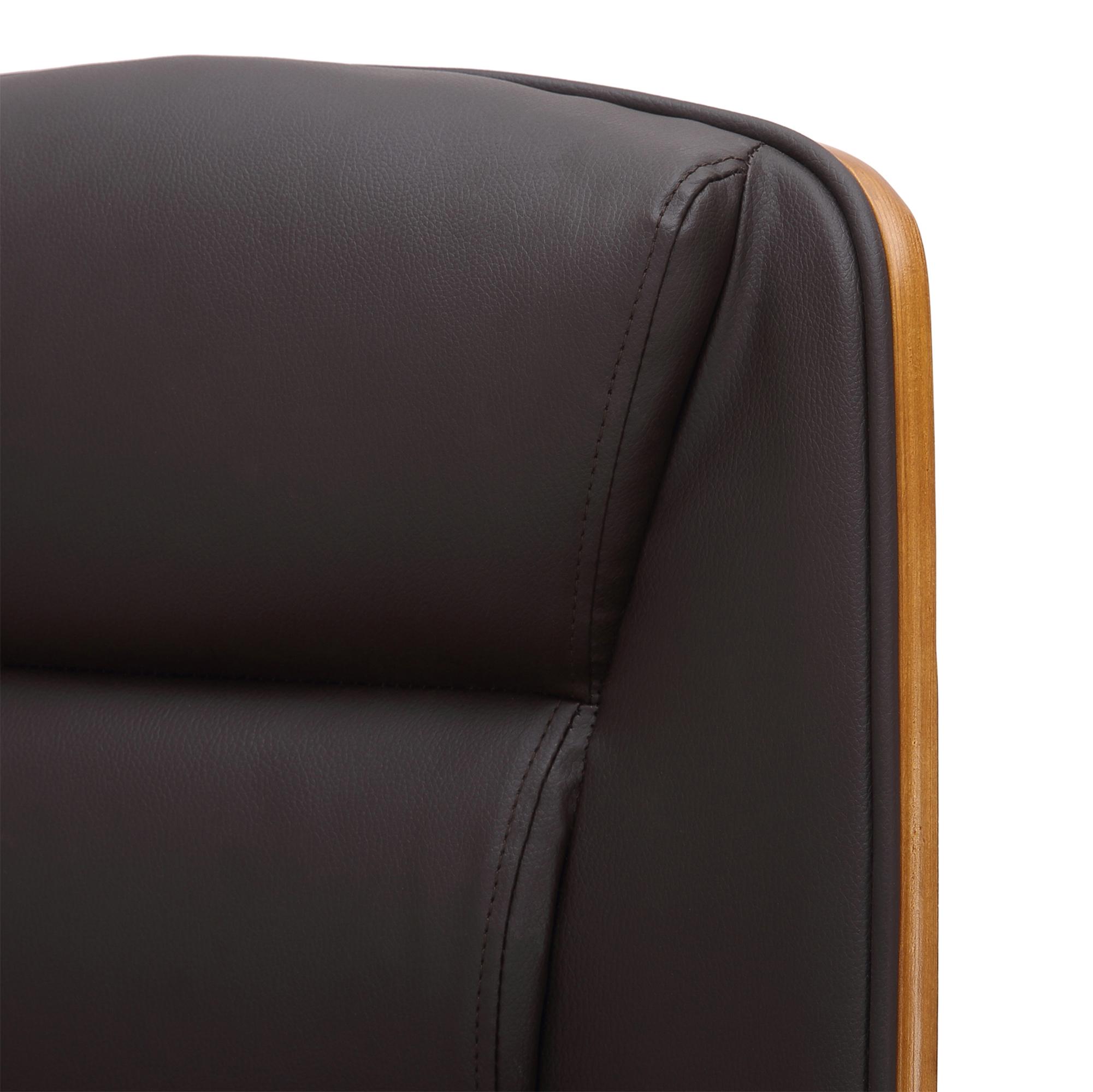 Fauteuil de bureau Yankton en similicuir avec coque de siège en bois