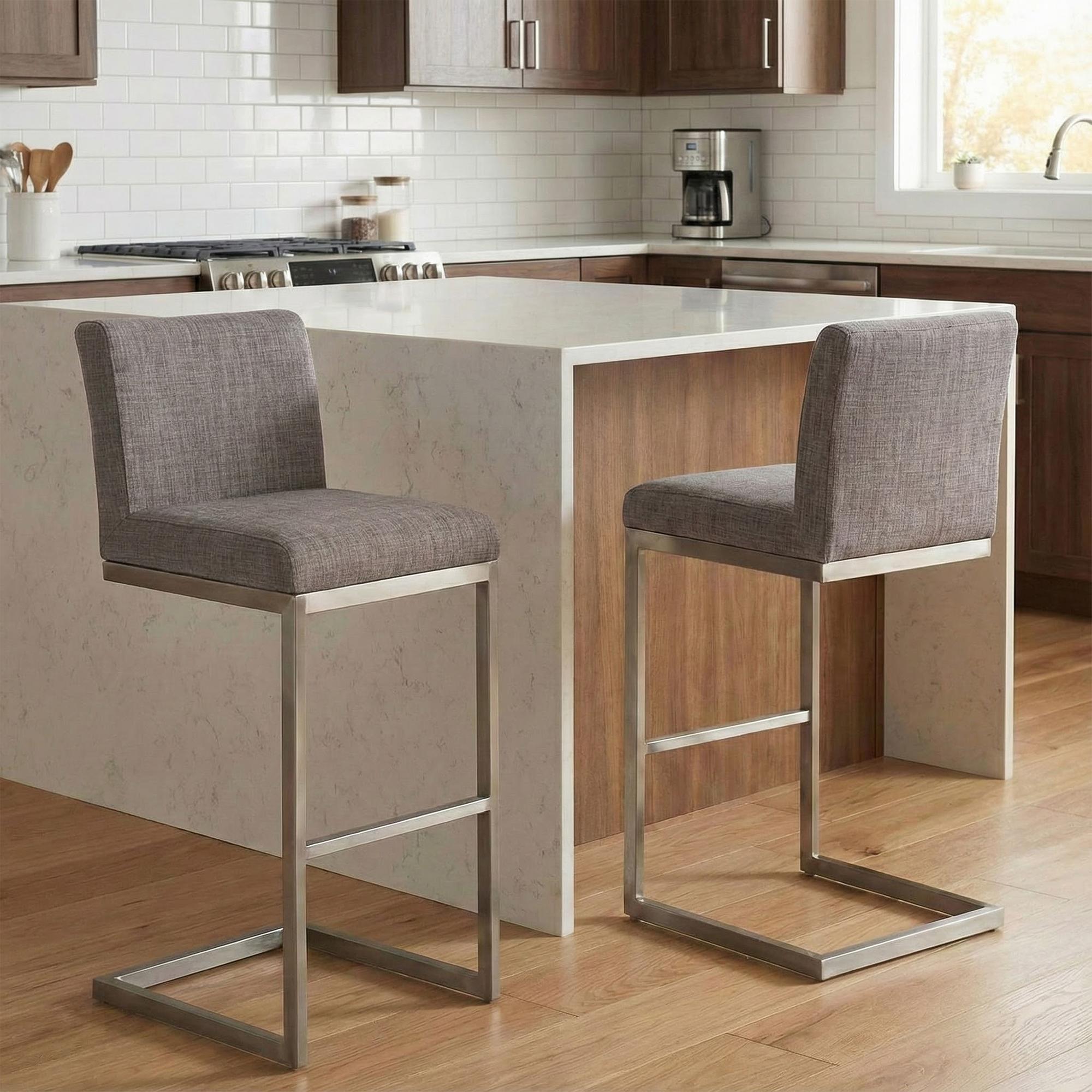 Tabouret de bar Paros revêtement en tissu