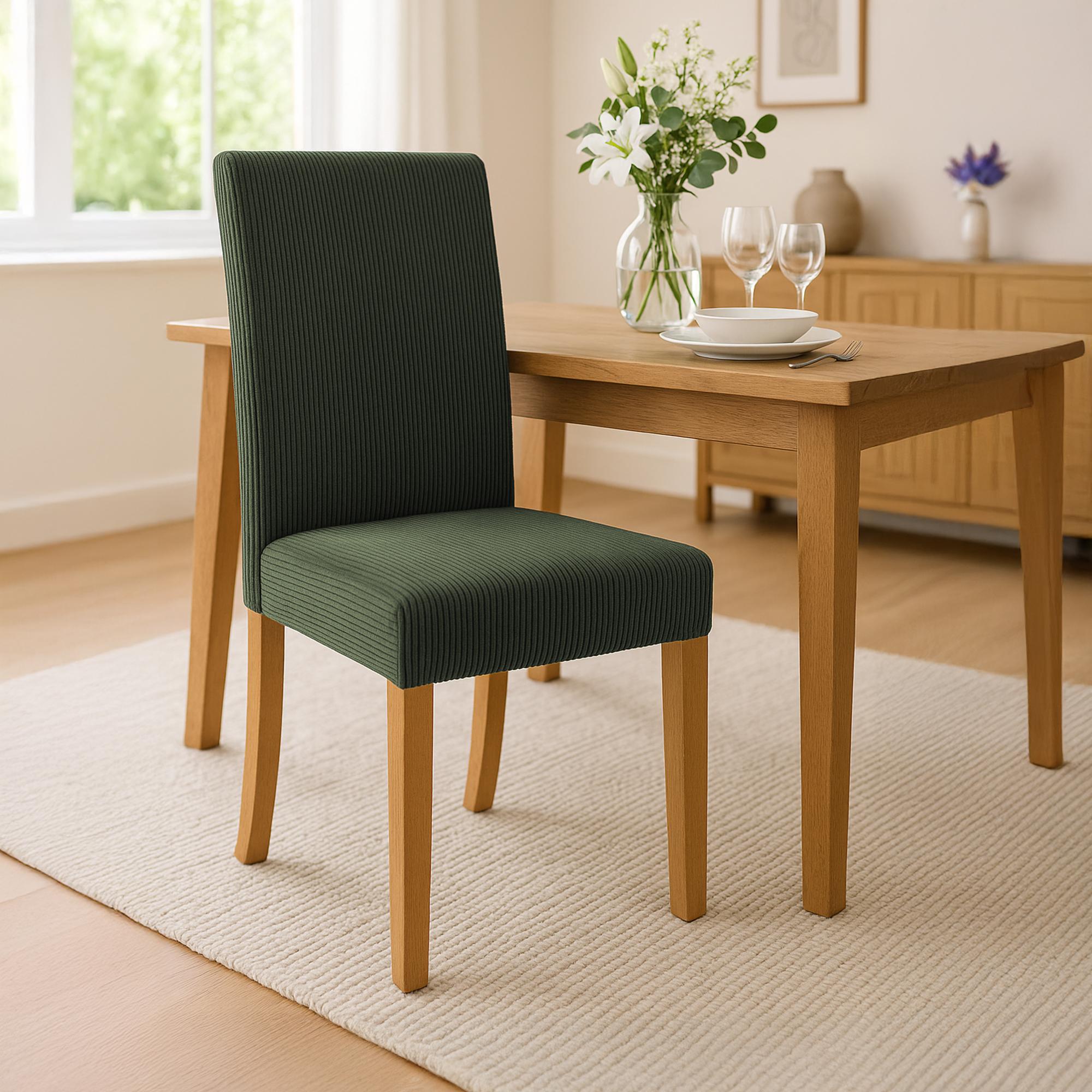 Lot de 2 chaises de salle a manger Ina en velours cotele