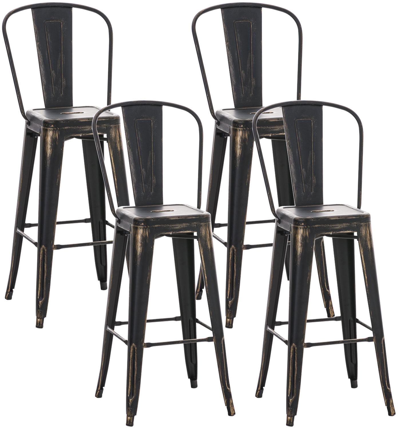 Lot de 4 tabourets de bar Design Aiden
