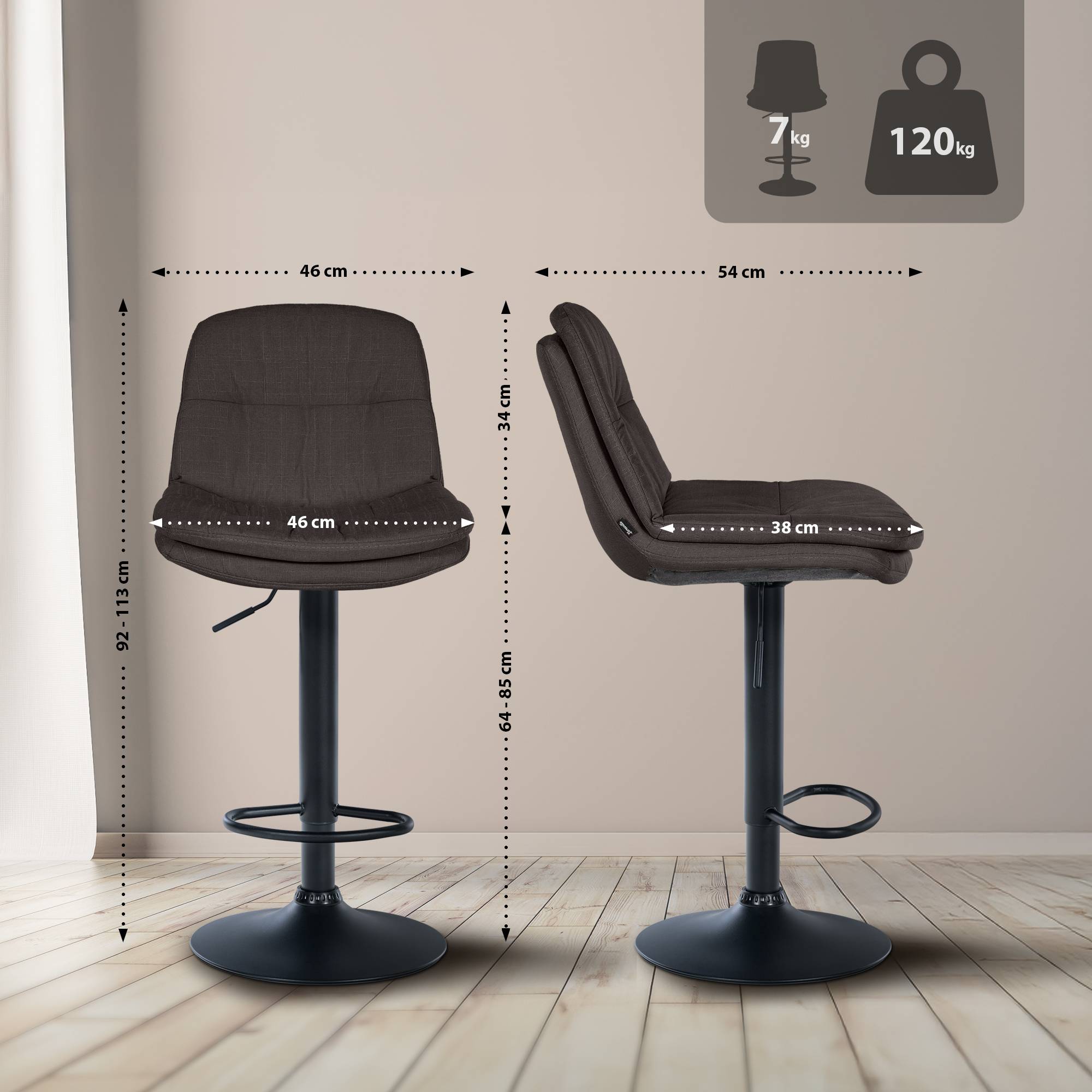 Tabouret de bar Laurel Tissu