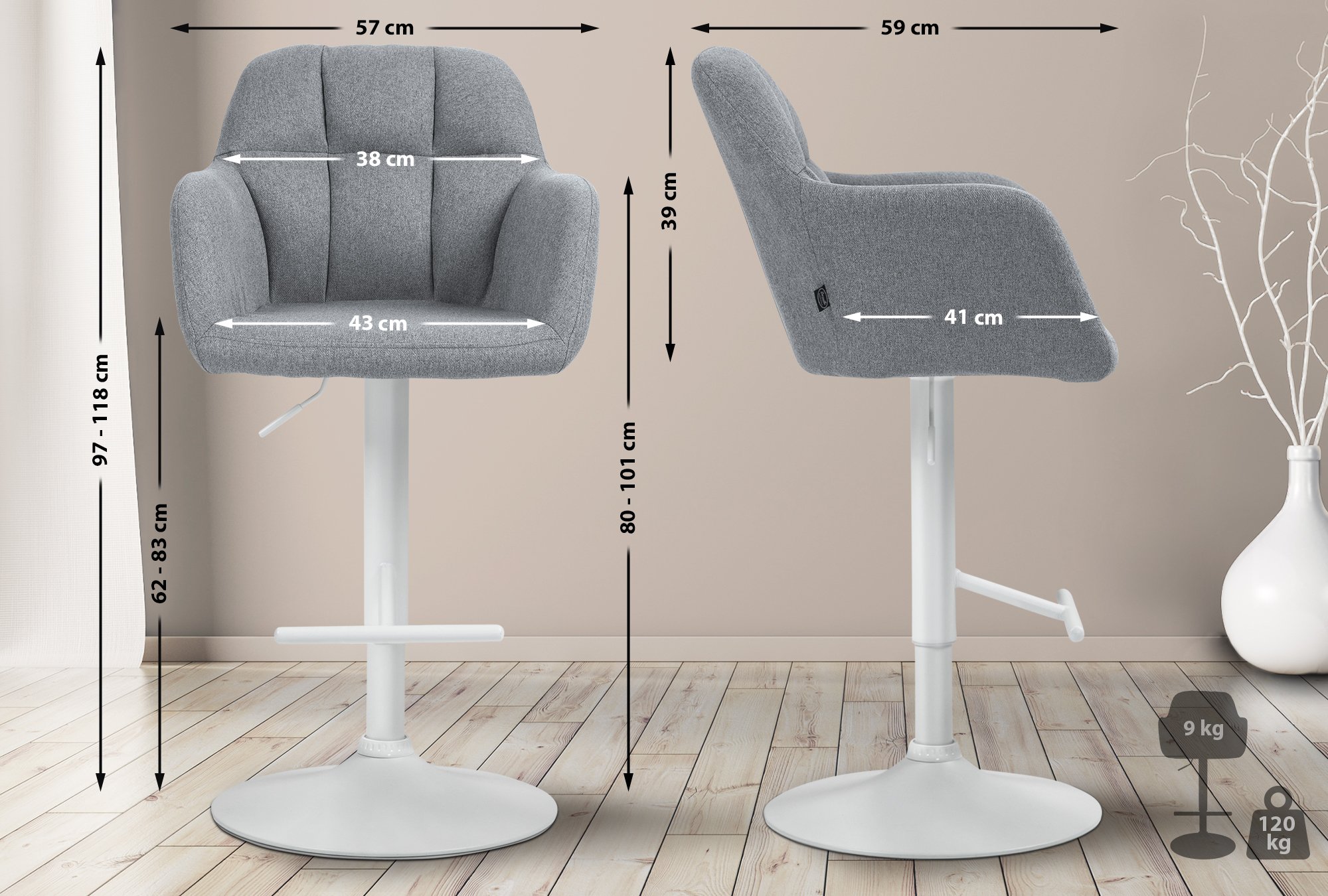 Tabouret de bar Natoma Tissu