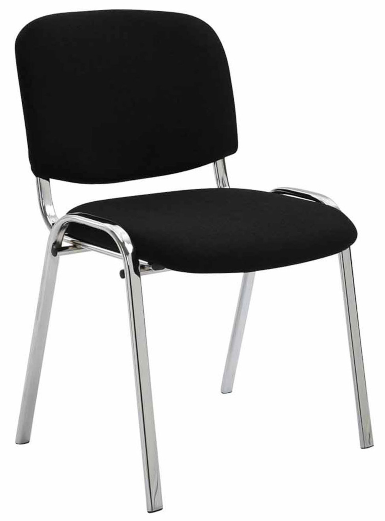 Lot de 4 Chaises de visiteur Ken en tissu avec Pieds en métal aspect chromé