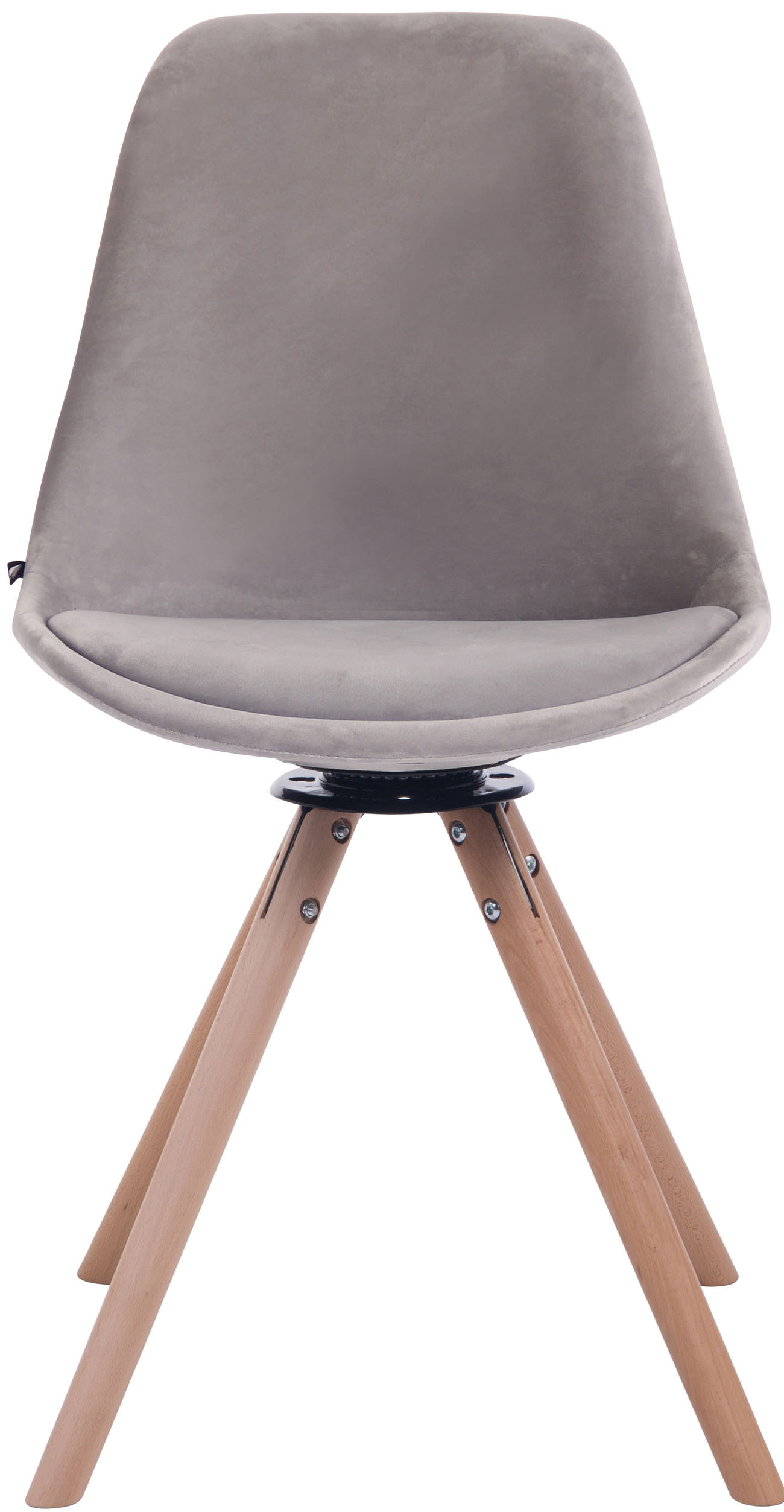 Chaise de salle à manger Troyes Pivotant en velours avec piétement rond
