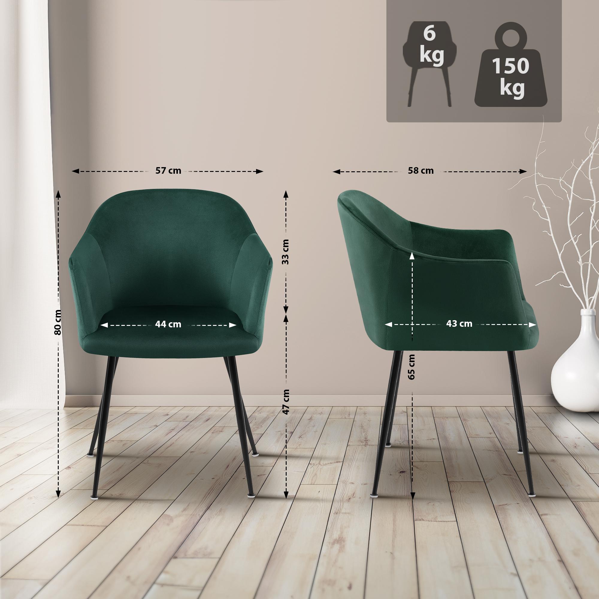 Chaise de salle à manger Jaysie velours