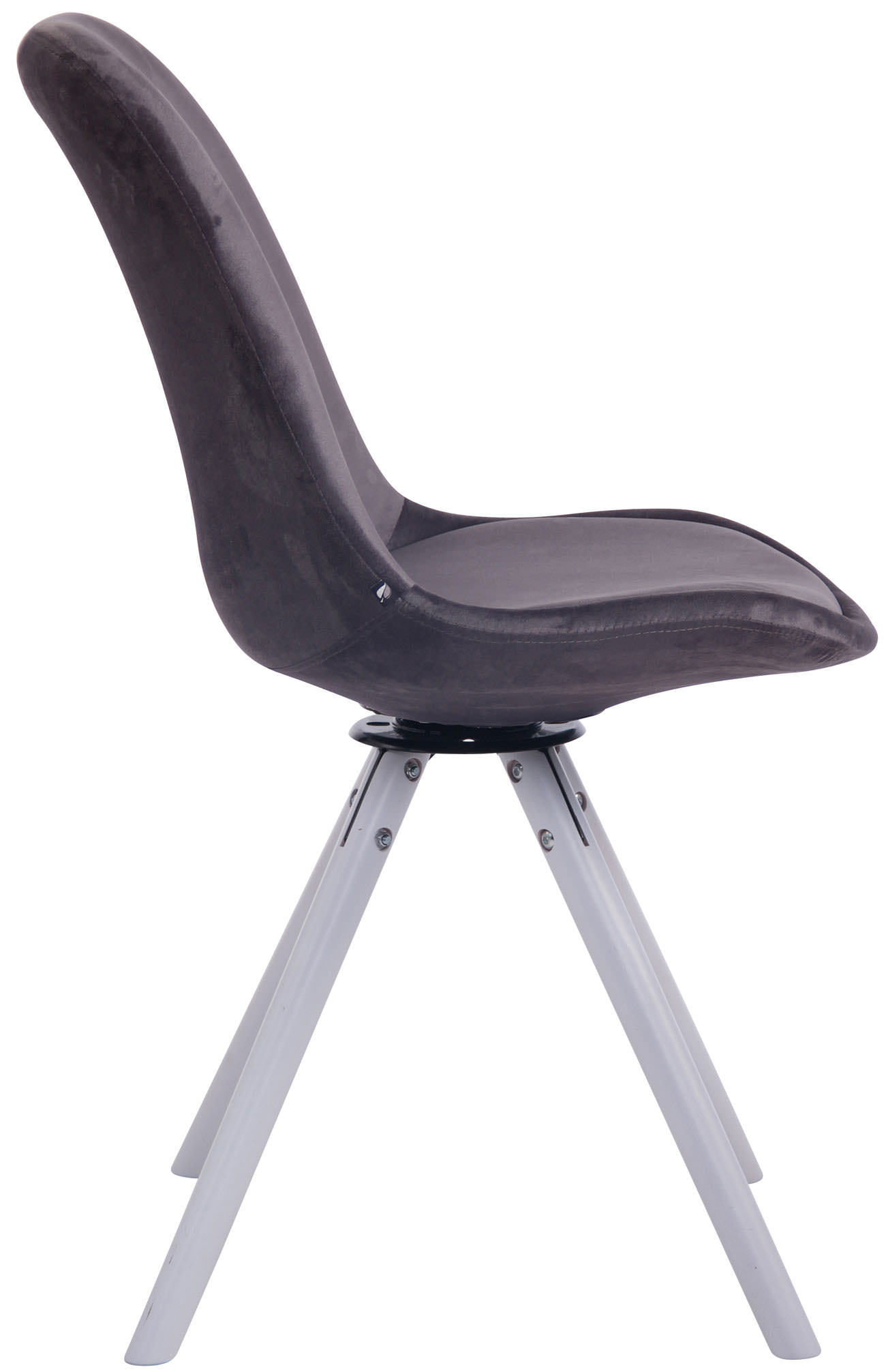 Chaise de salle à manger Troyes Pivotant en velours avec piétement rond