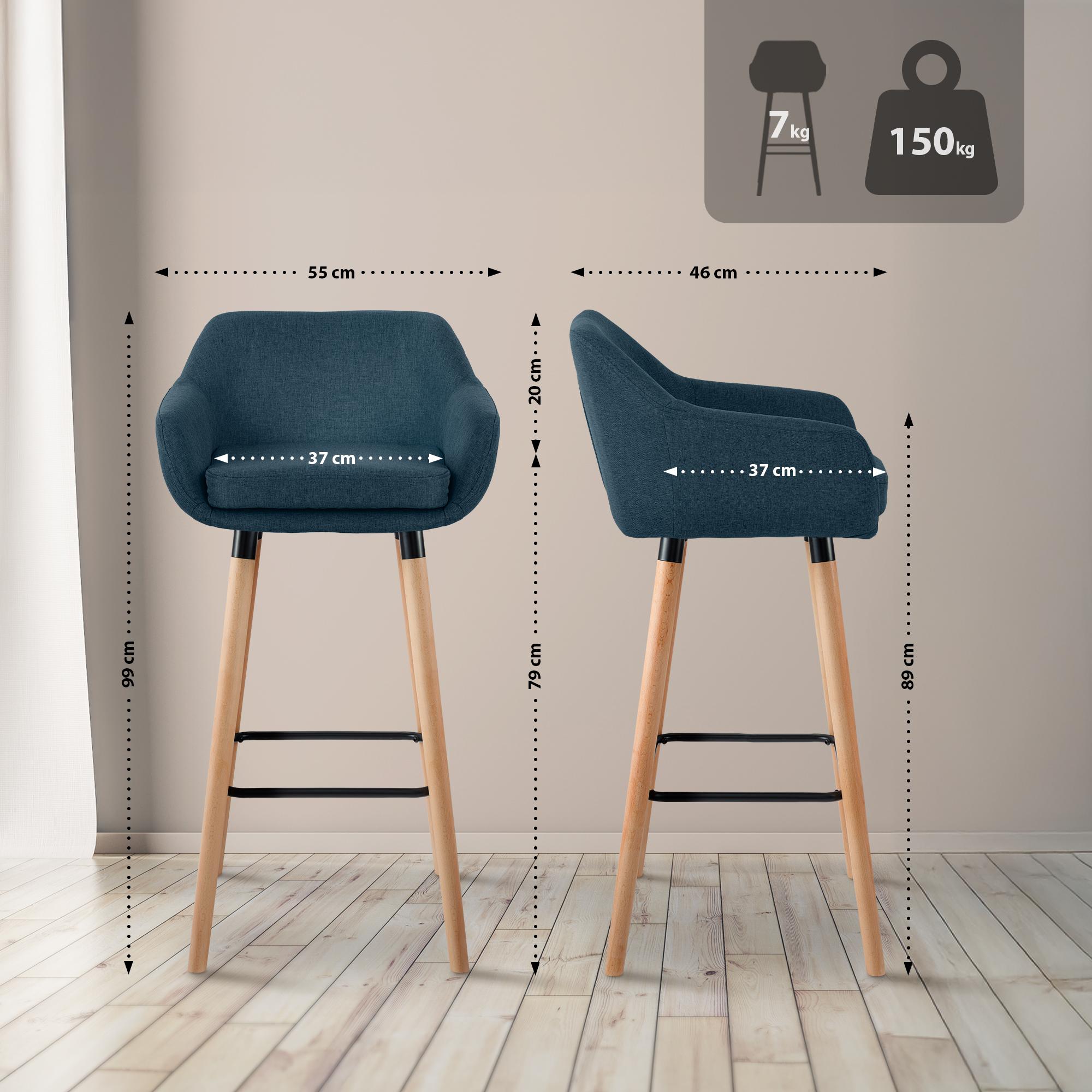 Tabouret de bar Grant en tissu