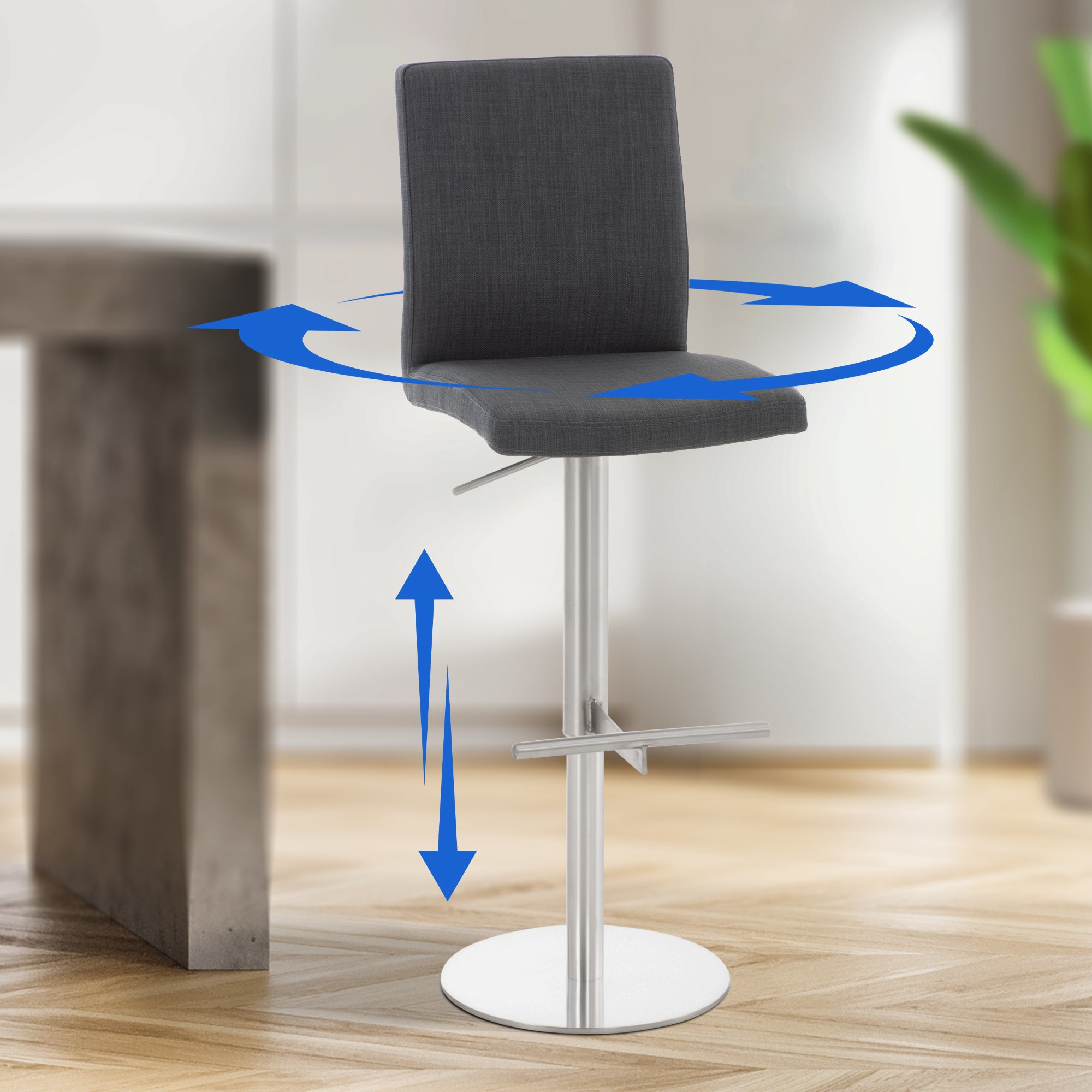 Tabouret de bar Cadiz tissu