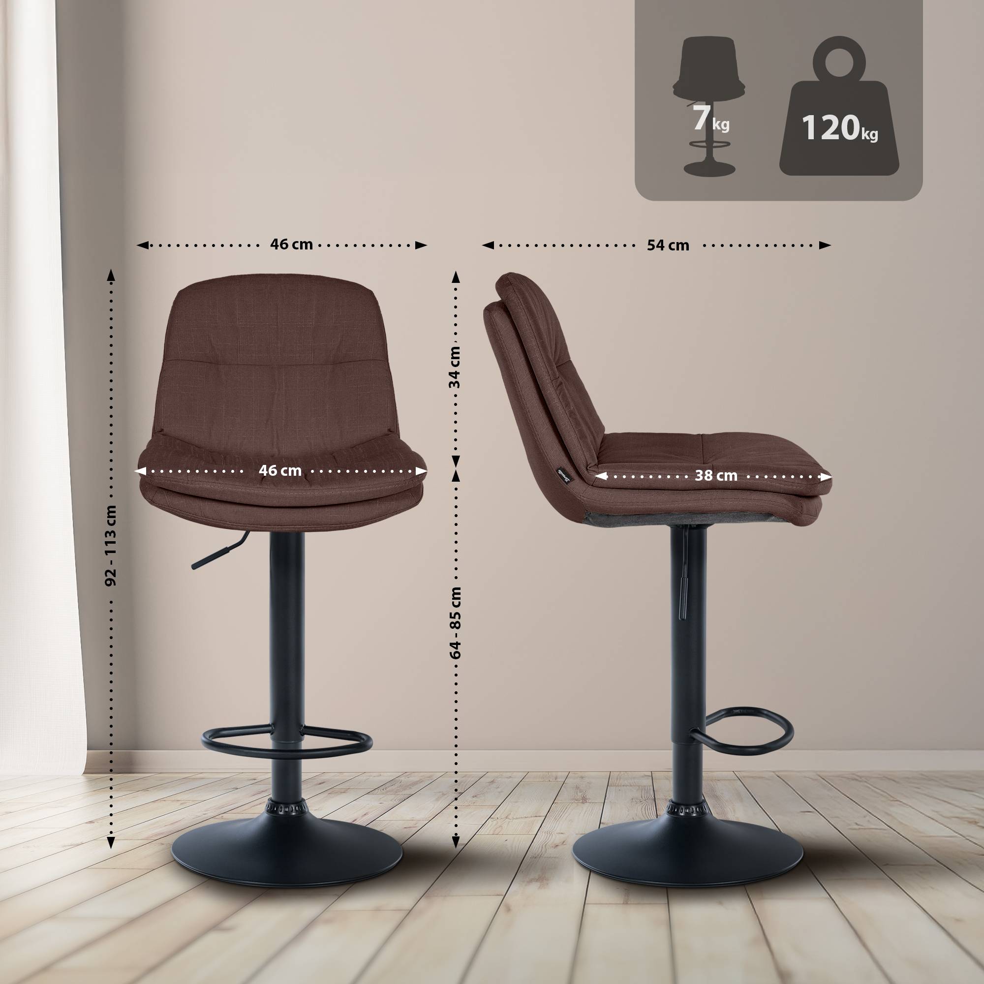 Tabouret de bar Laurel Tissu