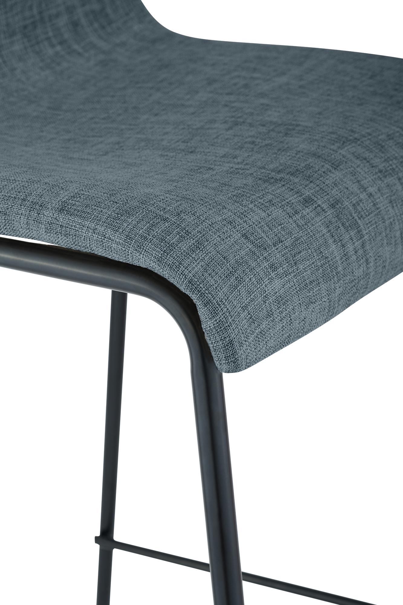 Lot de 2 tabourets de bar Hover en tissu, pieds metalliques