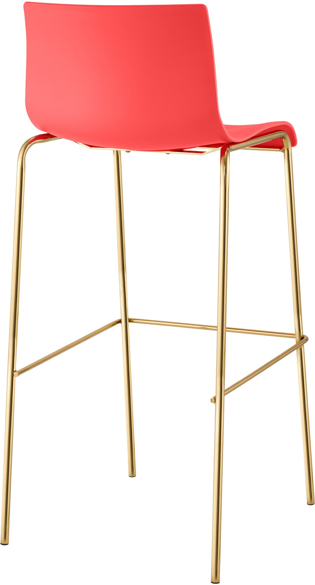 Lot de 2 tabourets de bar Hover, plastique, piètement 4 pieds, doré