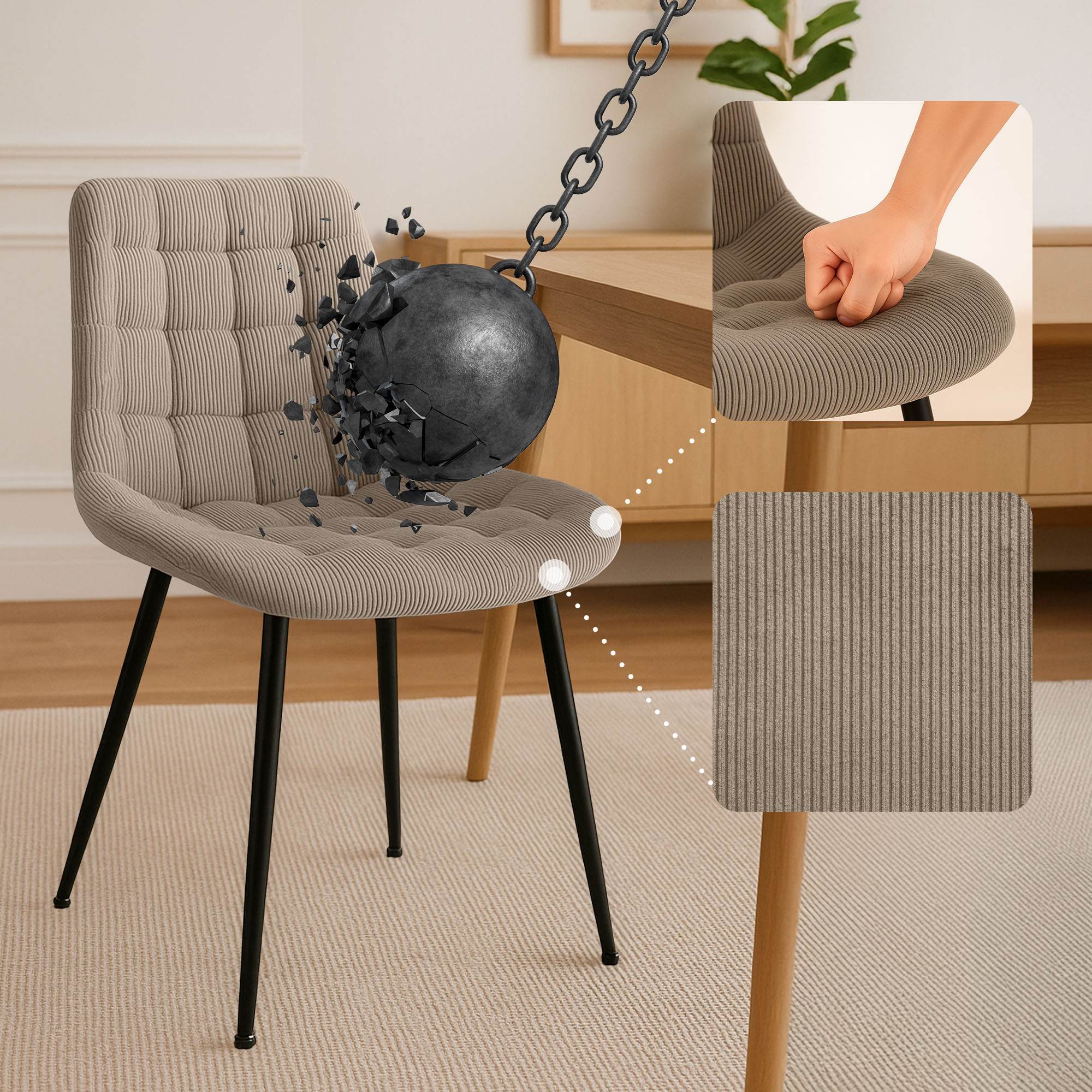 Chaise de salle à manger Sardna Cord