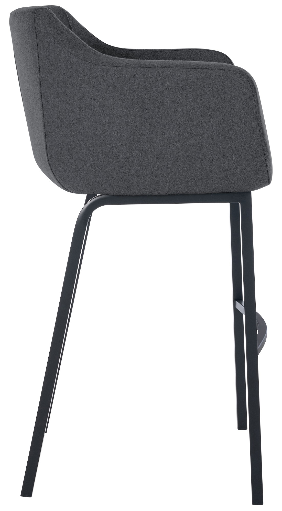 Tabouret de bar Monea feutre avec piètement à quatre pieds