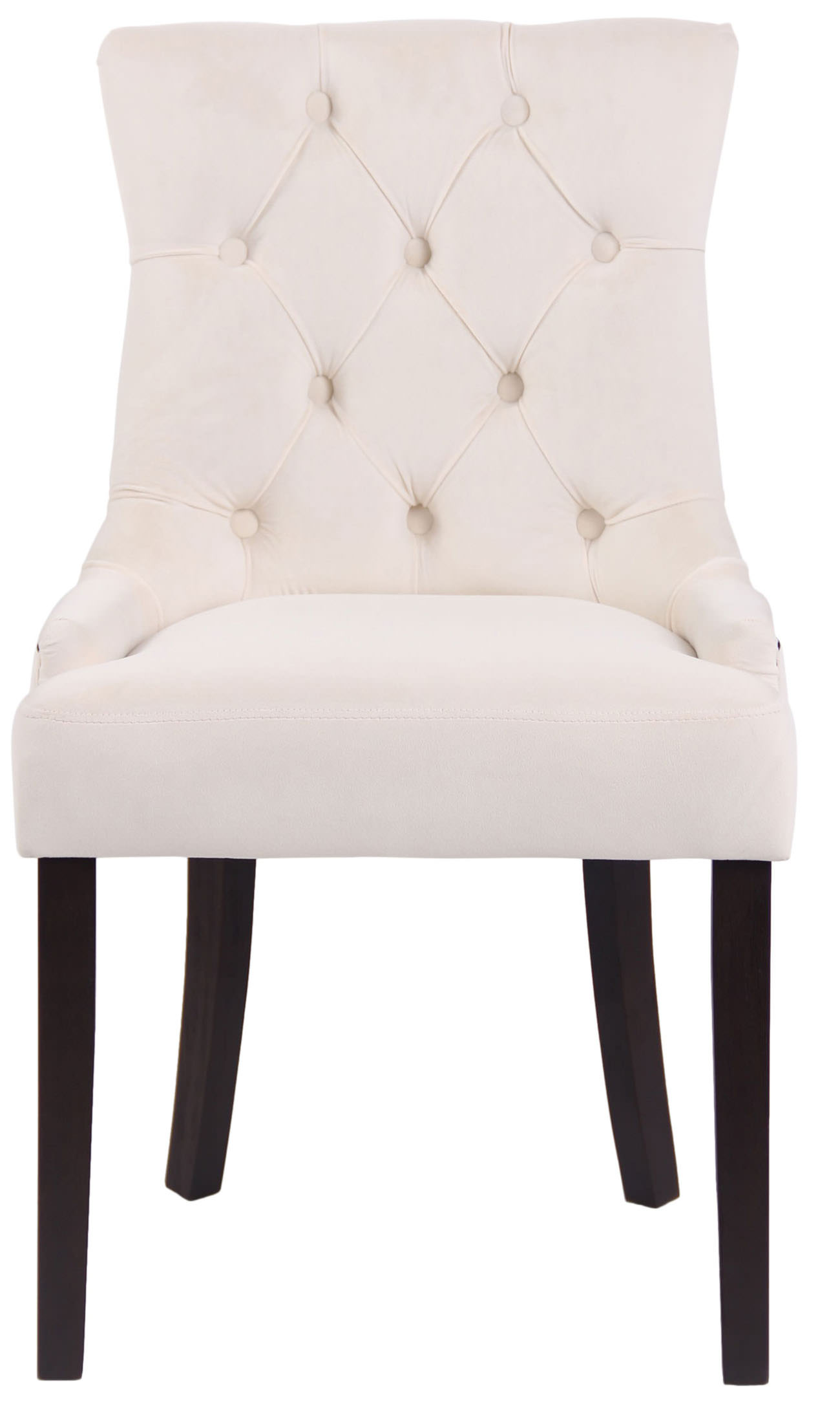 Lot de 4 Chaises de salle à manger Aberdeen en Velours Piètement en bois d'hévéa